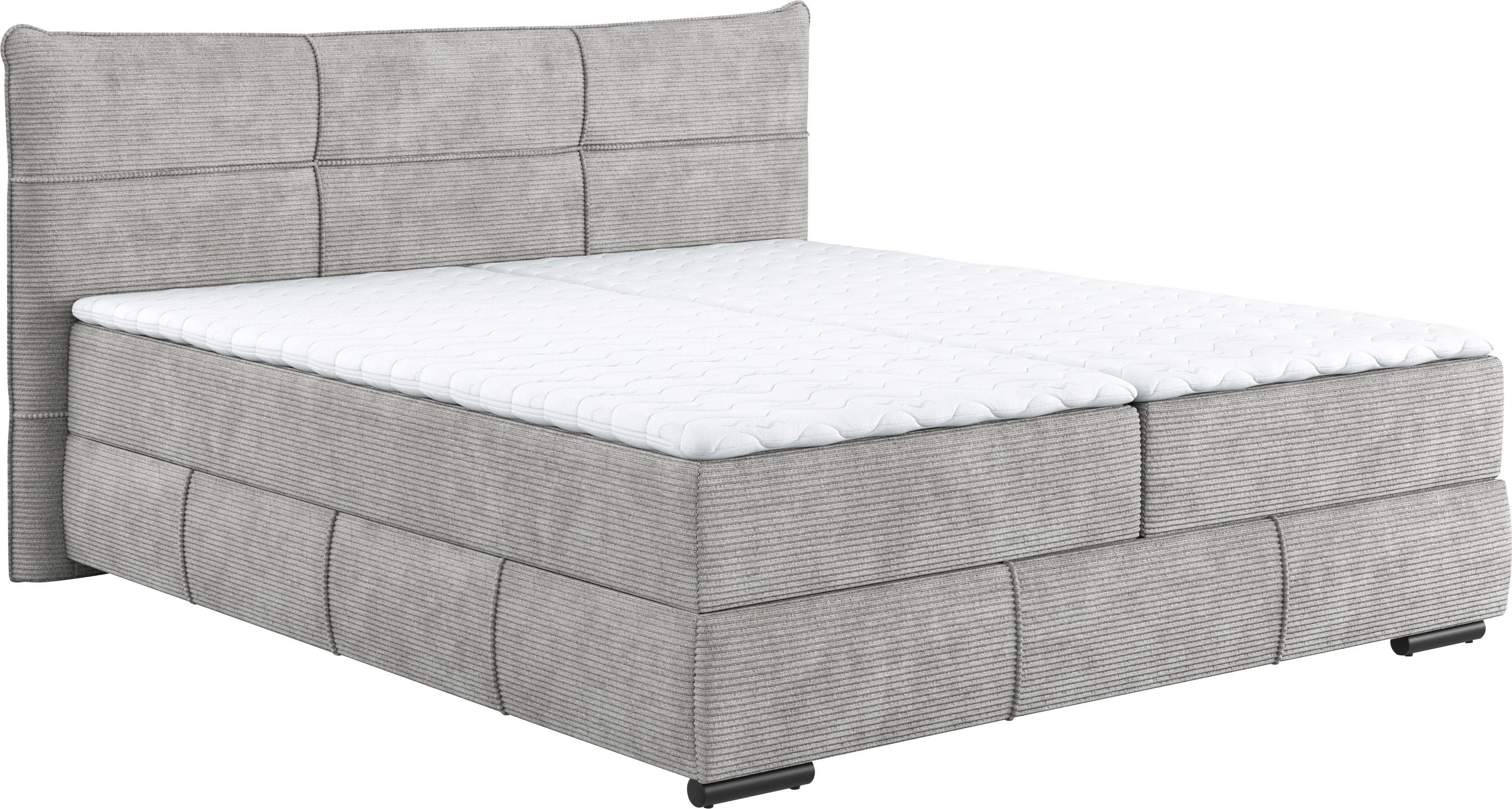 Mr. Couch Boxspring Brewdley met bedkist, incl. matras Topmatras en sierkussen, in verschillende hardheden beschikbaar
