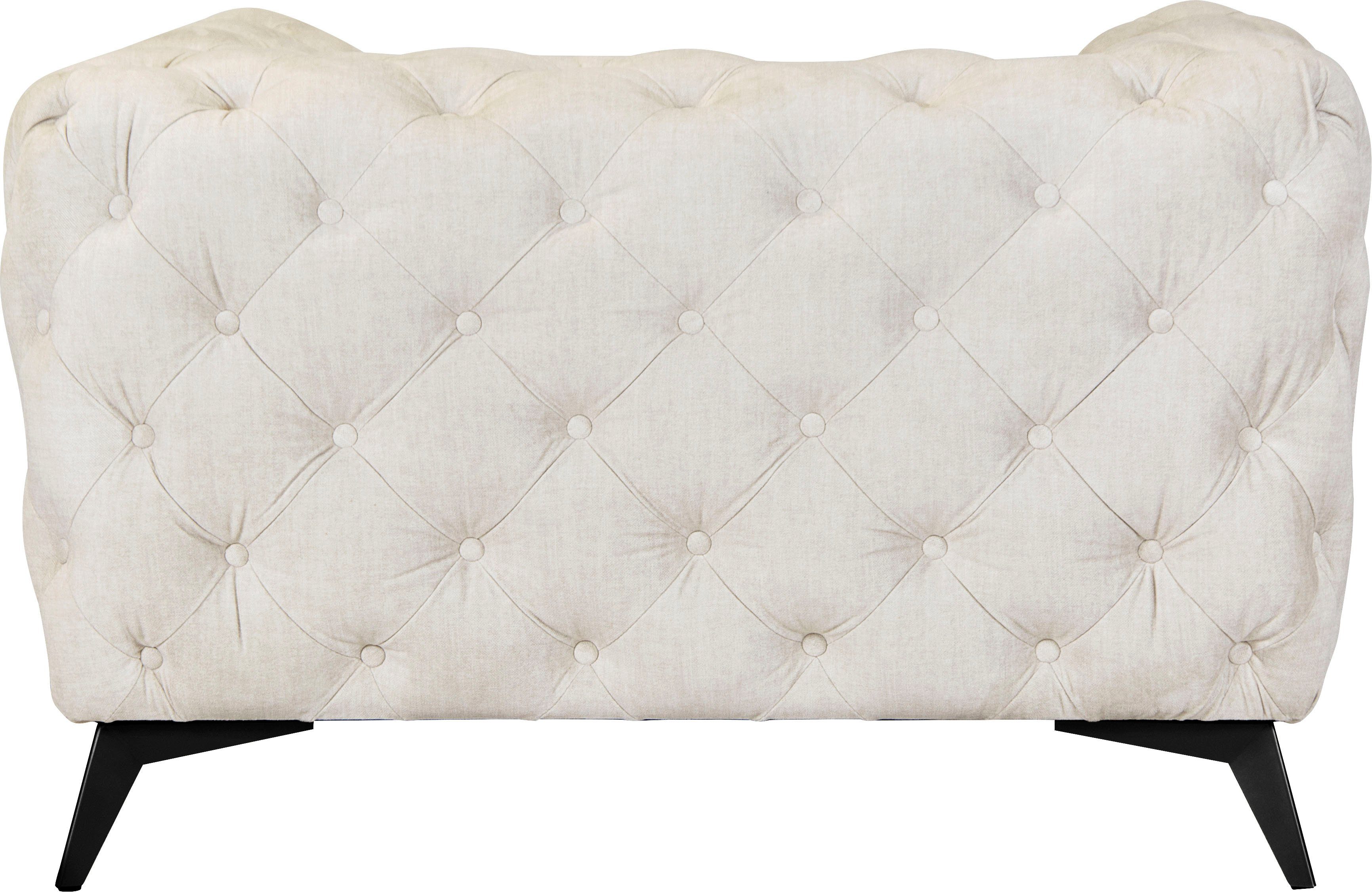 Leonique Chesterfield-fauteuil Glynis Fauteuil luxueuze capitonnage, moderne chesterfield look, kleur van de poten ter keuze
