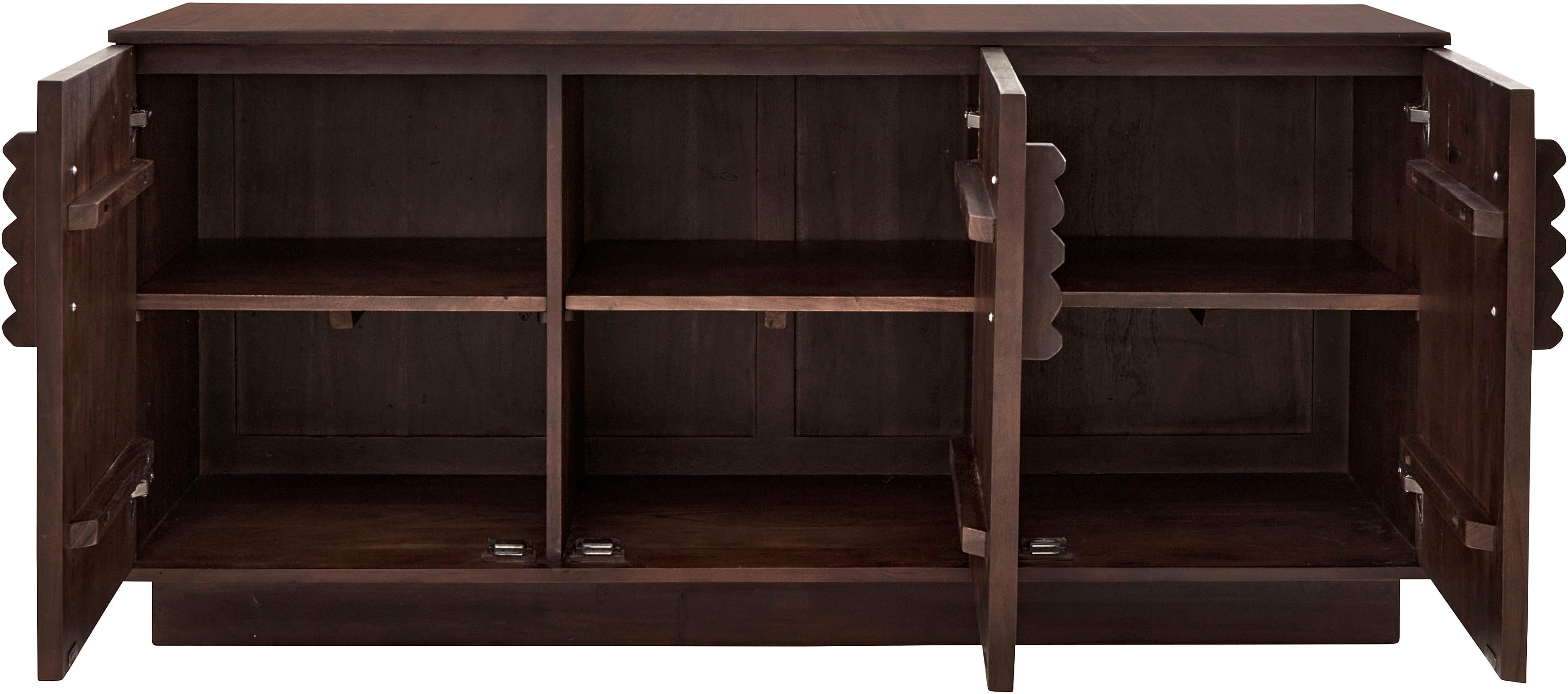 LeGer Home by Lena Gercke Dressoir EMINA Massief acaciahout, 146 cm commode, met soft-close en designgrepen