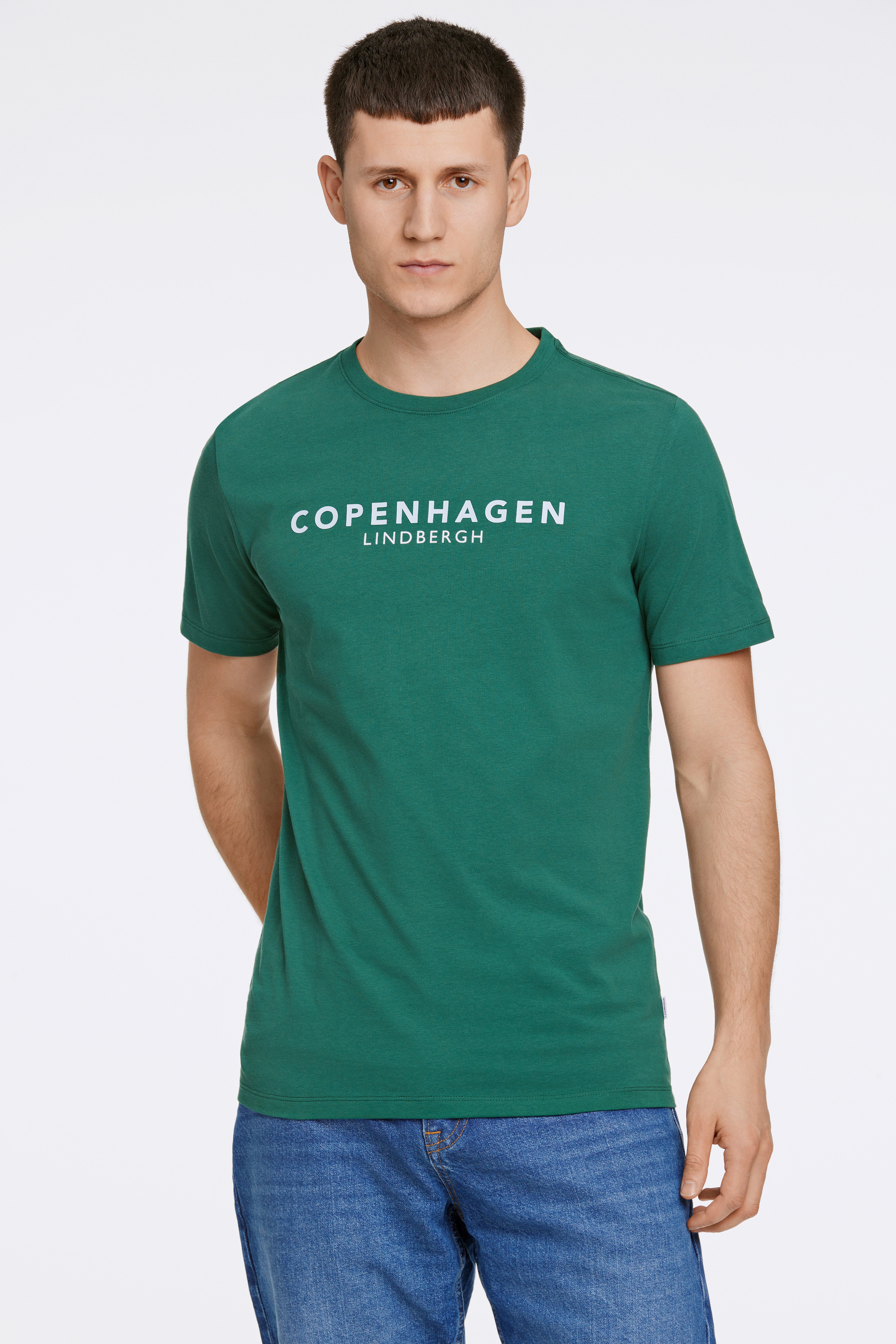 LINDBERGH T-shirt met logo en ronde hals