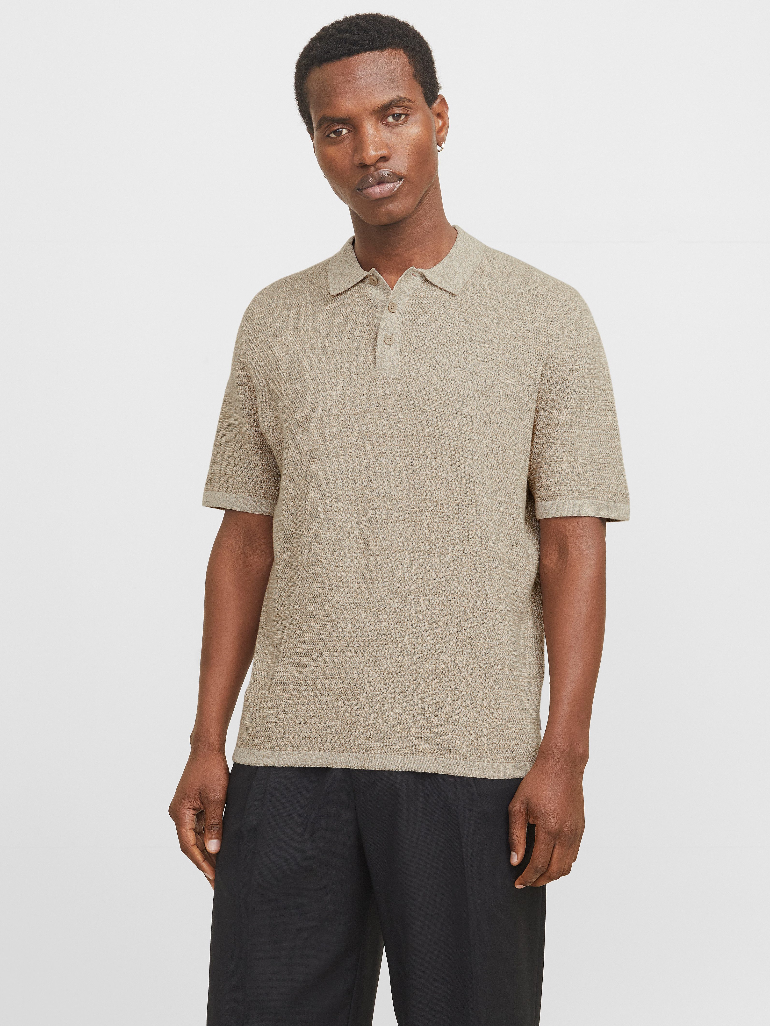 Jack & Jones Trui met korte mouwen JJEGEORGE KNIT POLO SS SN