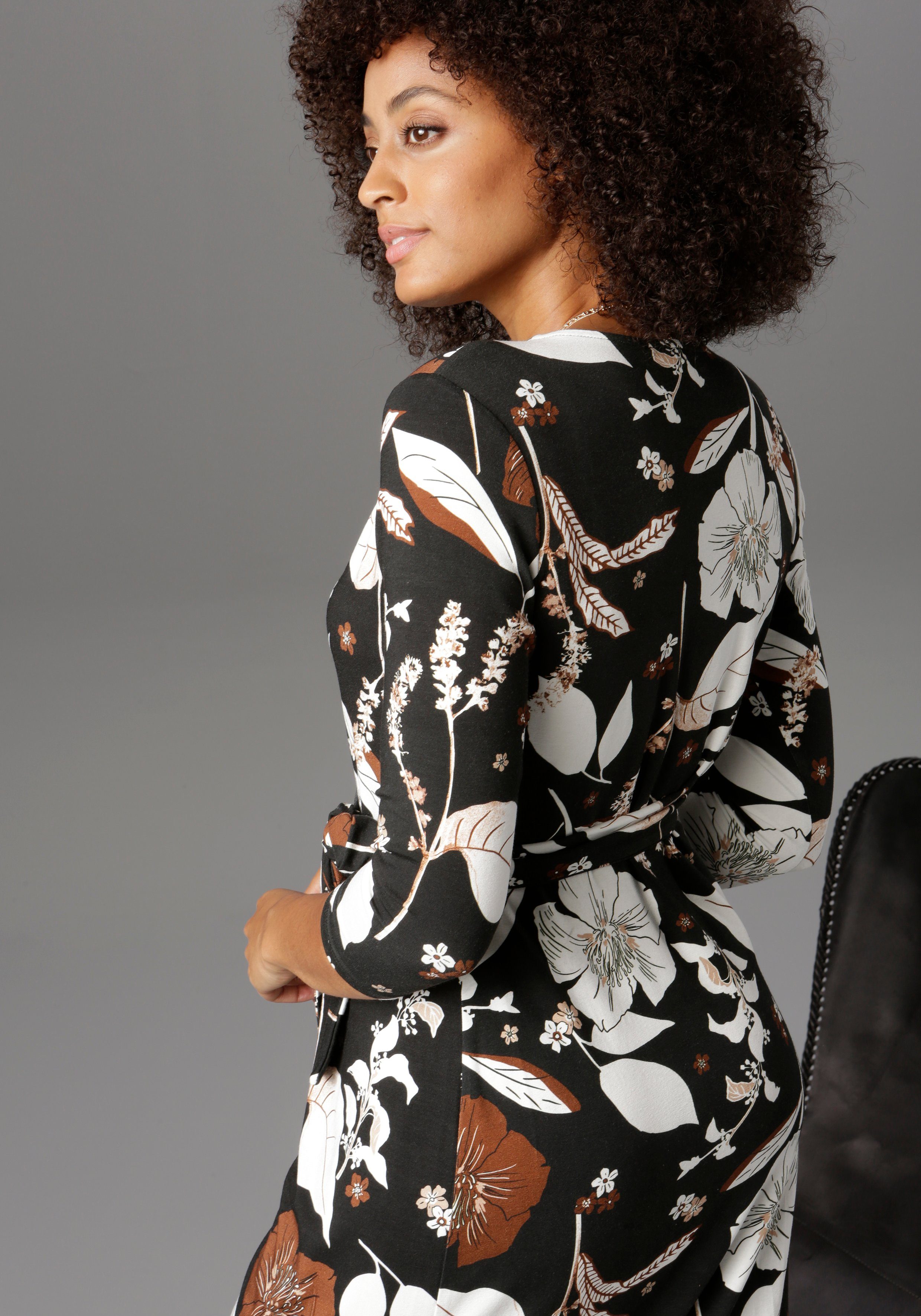 Aniston SELECTED Jerseyjurk in elegante wikkel-look