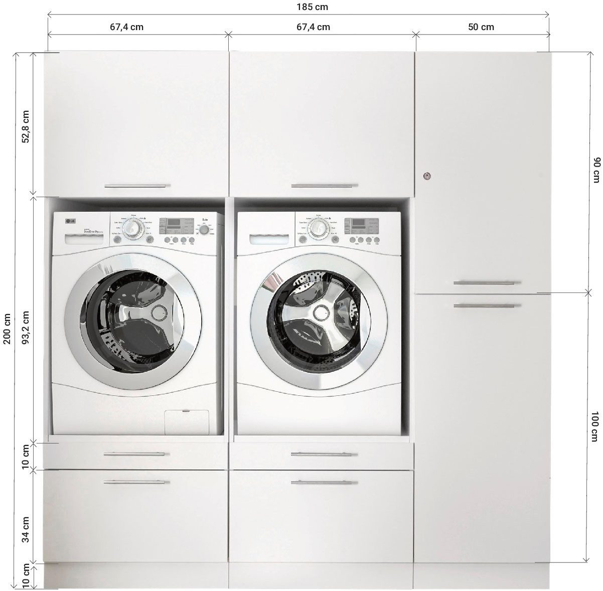 RESPEKTA Multifunctionele kastenset Clara-Set 13 (h x b x d) 200 x 184,8 x 67,6 cm (3 stuks)
