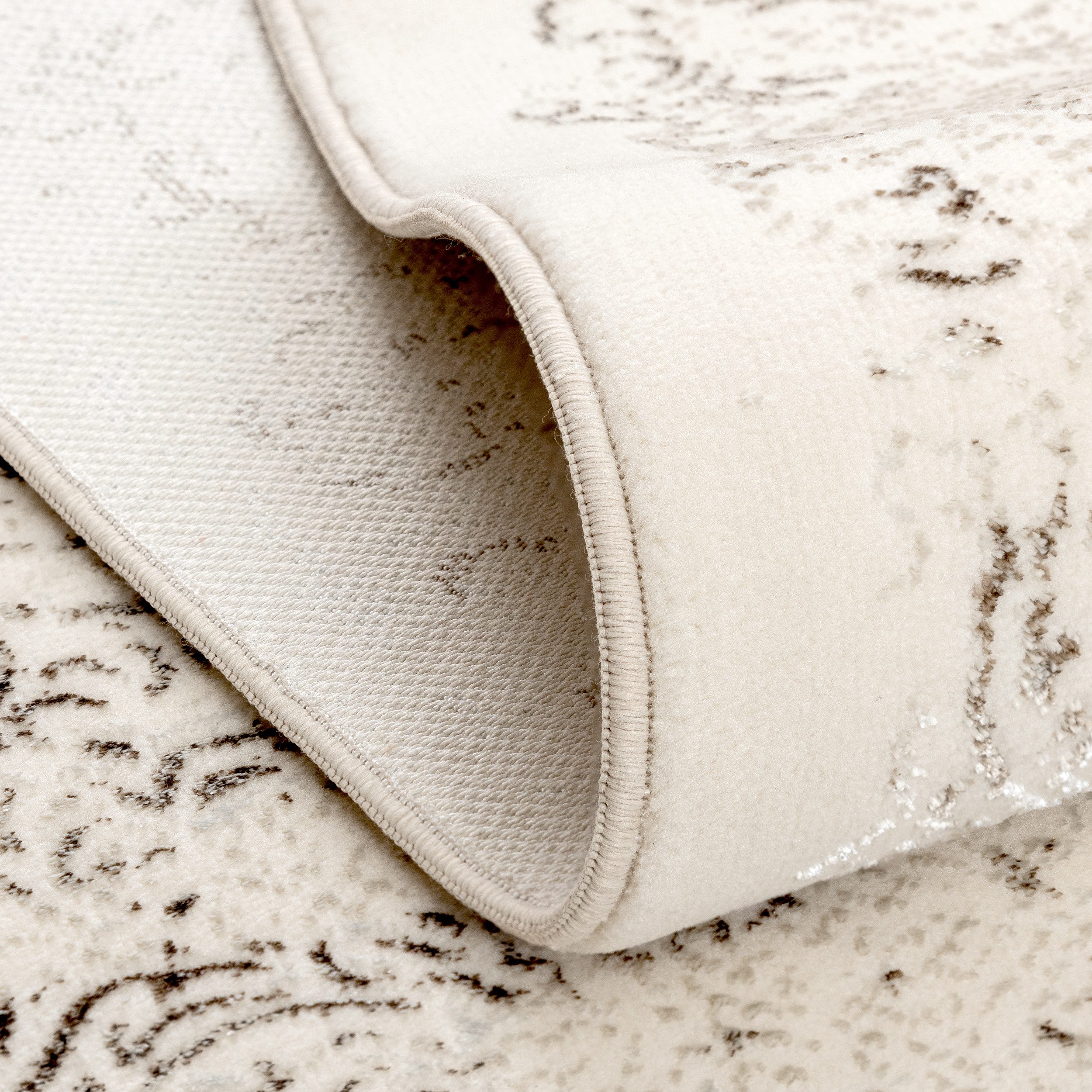 Sehrazat Vloerkleed Diamond 7810 Vintage ontwerp, kortpolig, met zachte glansgaren, met franjes