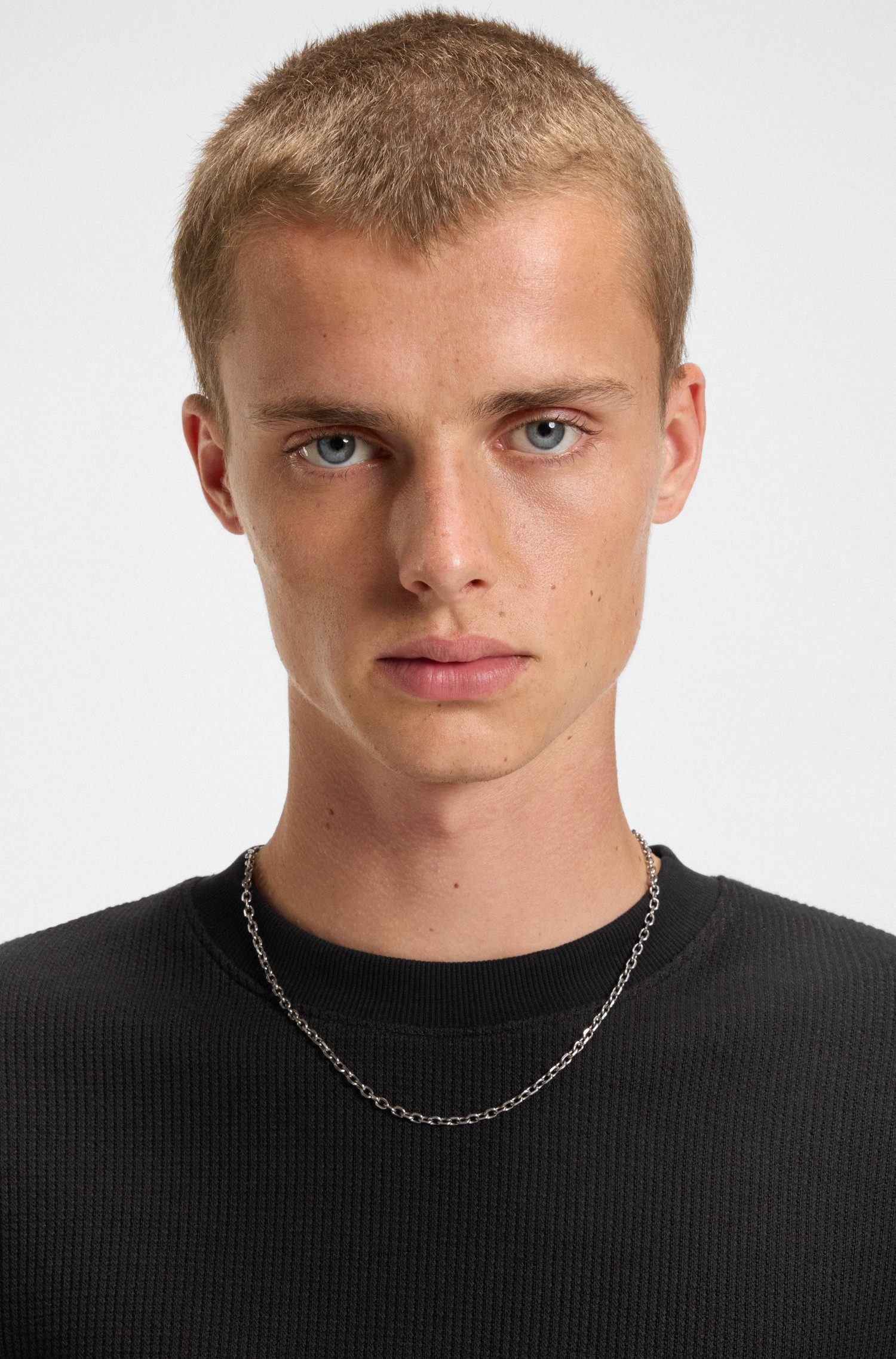 HUGO Blue Shirt met lange mouwen Nuwolo met logo-badge