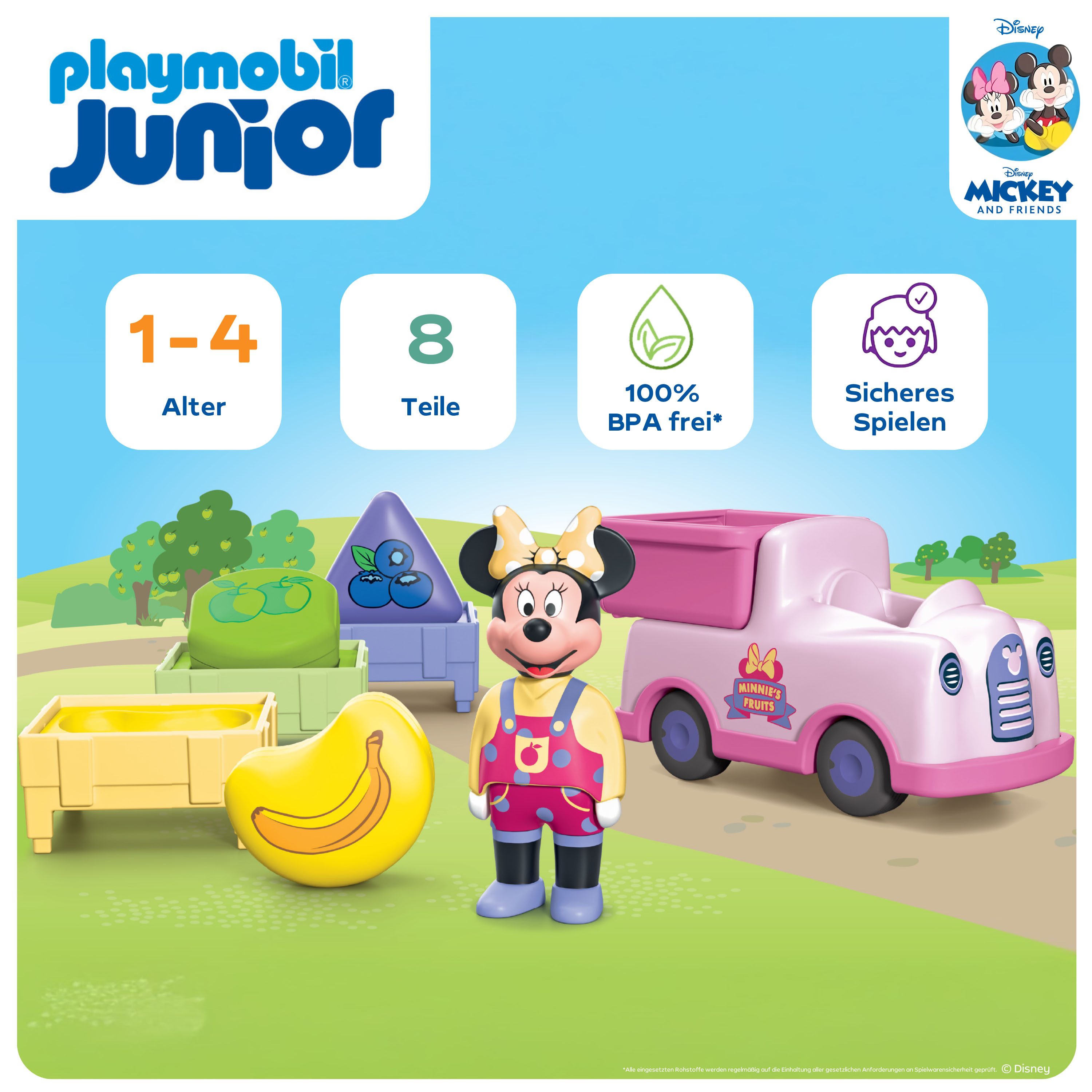Playmobil® Constructie-speelset Minnie Maus' Obst-Transporter mit Sortierspaß (71770) JUNIOR & Disney (8-delig)