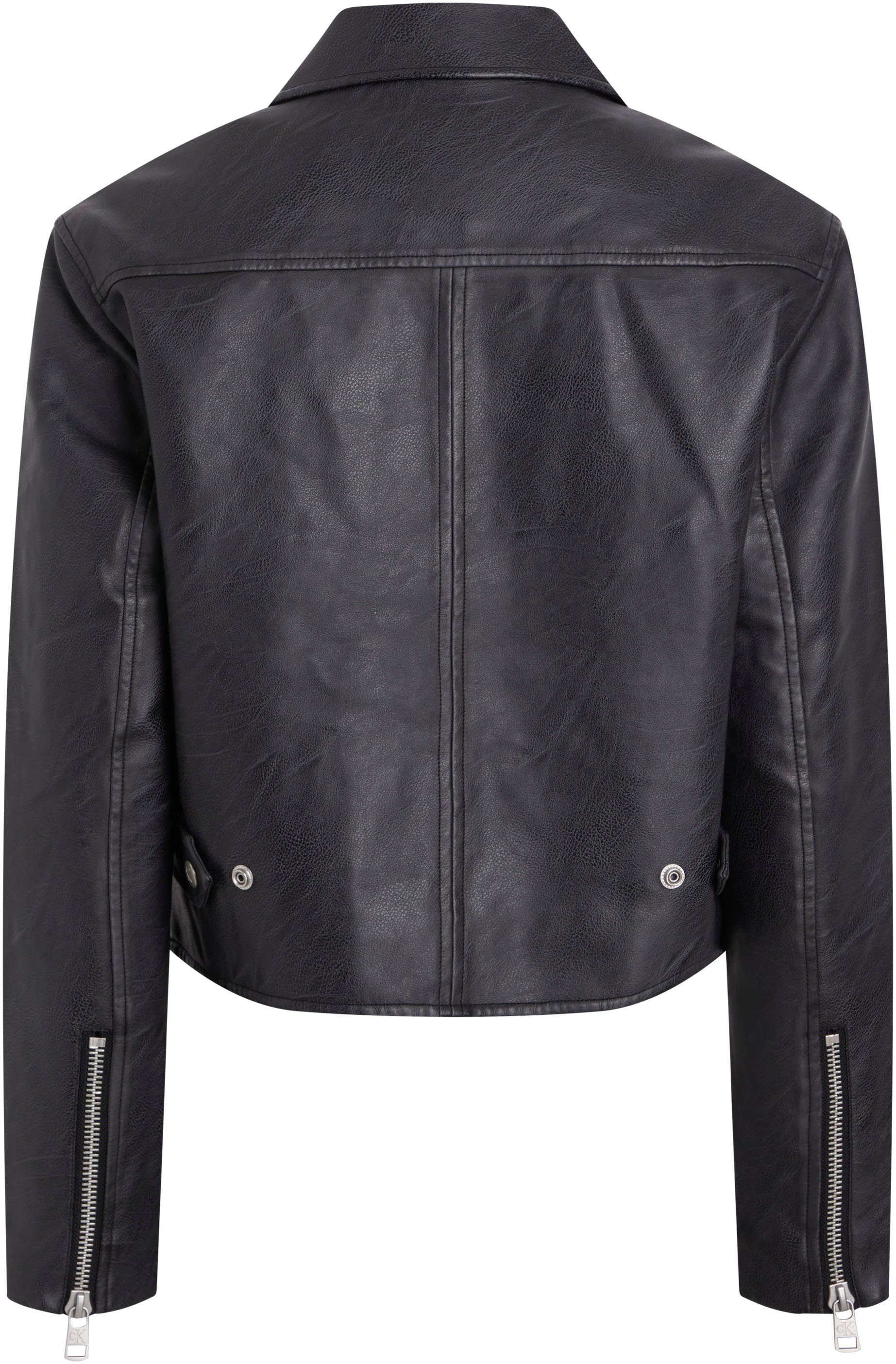 Calvin Klein Imitatieleren jack SHORT FAUX LEATHER JACKET