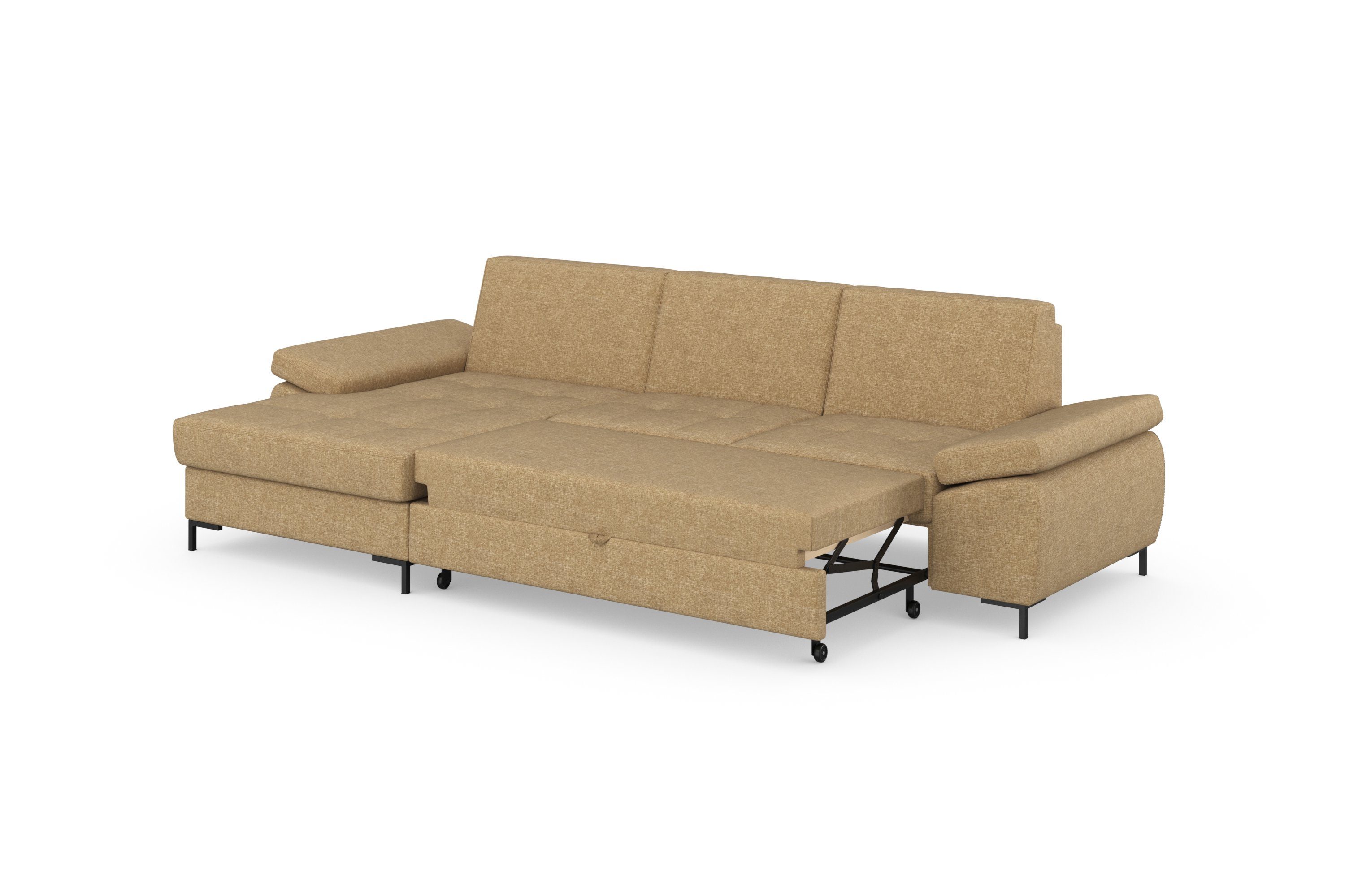 DOMO collection Hoekbank Capelo, comfortabel, duidelijke lijnen kenmerken dit ontwerp, L-Vorm met verstelbare armleuningen, naar keuze met slaapfunctie, binnenvering