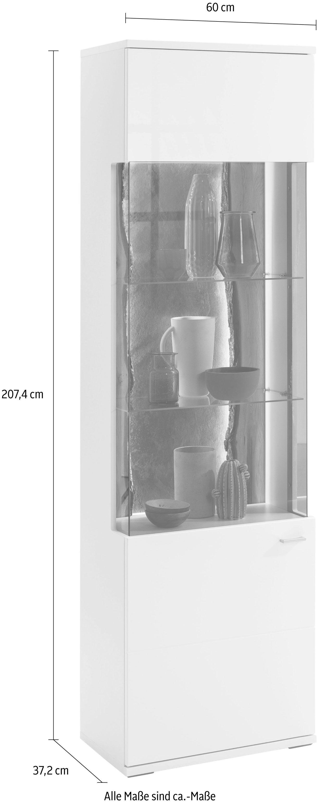 set one by Musterring Vitrinekast Tacoma Type 01, hoogte 207, 4 cm, met getinte glasdeur