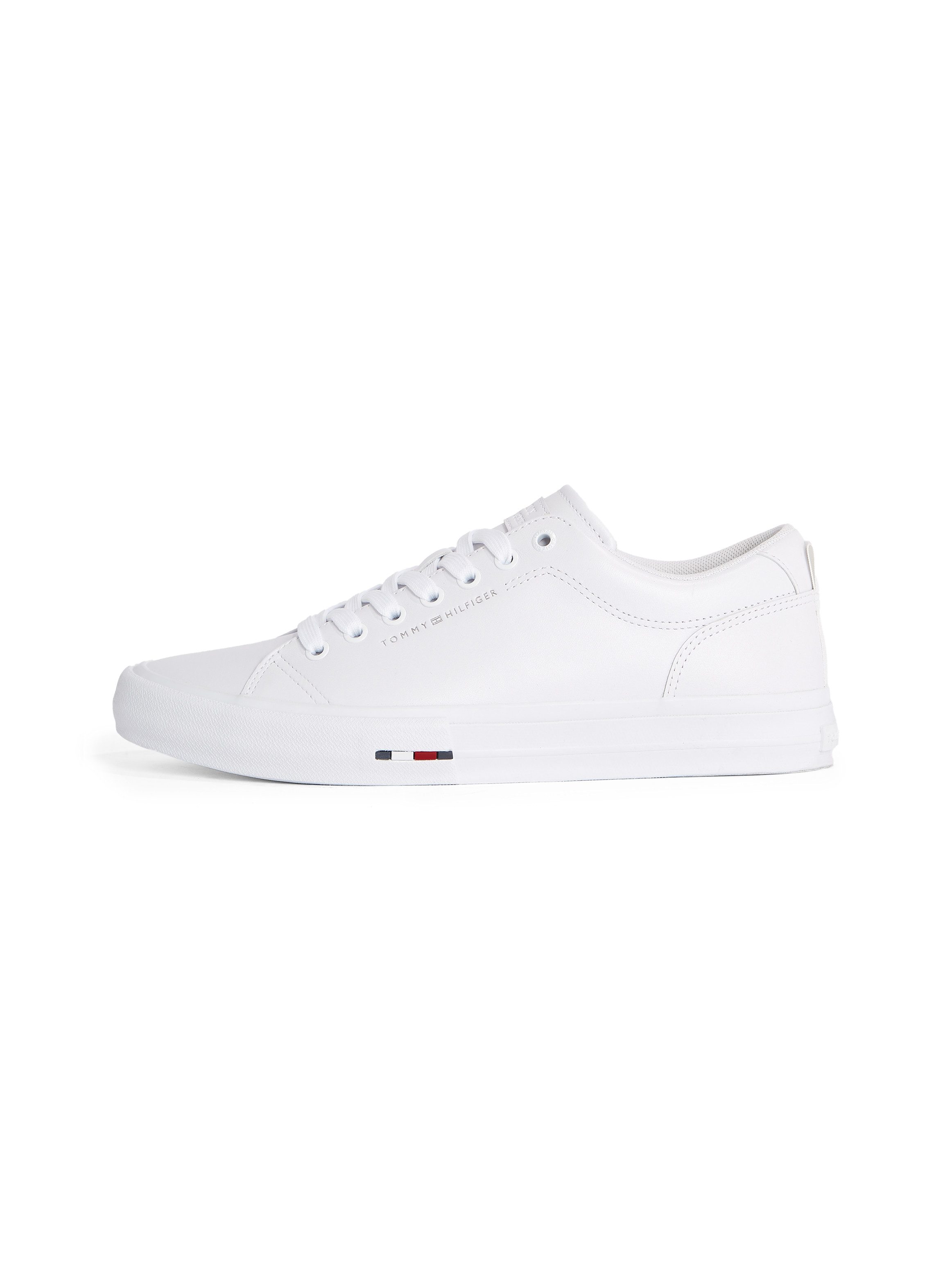 Tommy Hilfiger Plateausneakers TH HI VULC STREET LTH PATCH vrijetijdsschoen, lage schoen, veterschoen met kleine logovlag