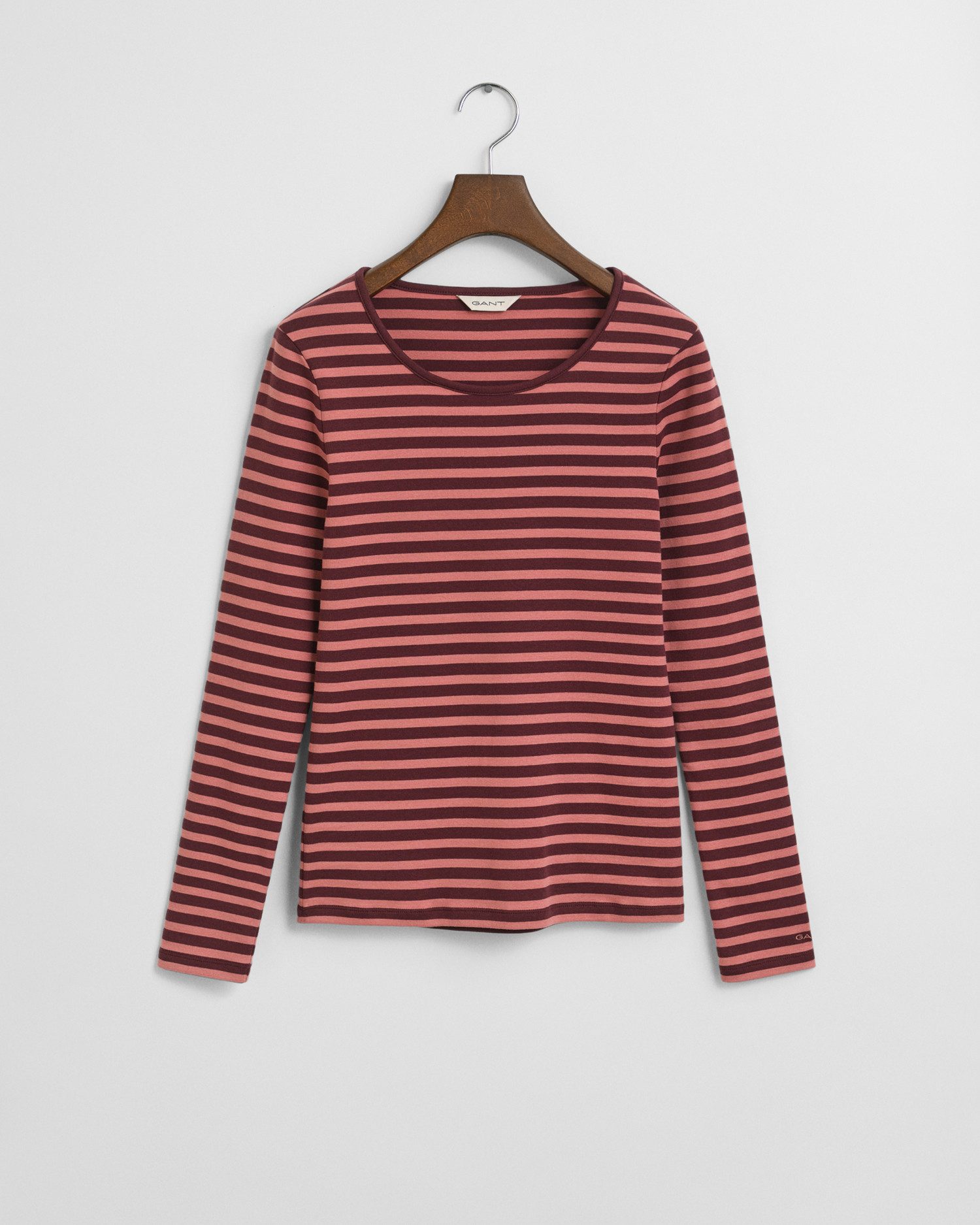 Gant Shirt met lange mouwen SLIM STRIPED 1X1 RIBBED LS T-SHIRT