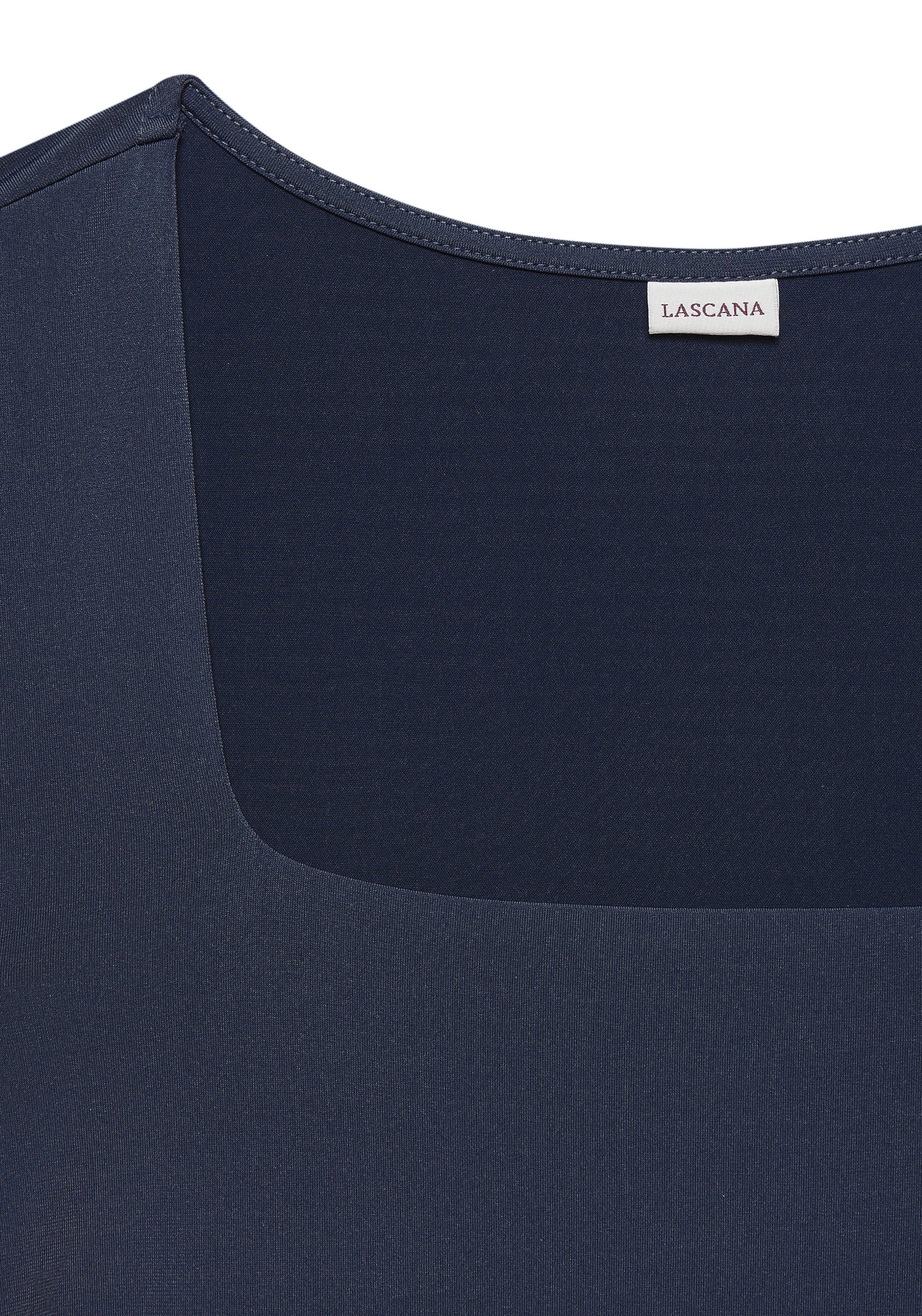 Lascana T-shirt van kreukvrij materiaal, elegant kortarmshirt, dubbelzijdig