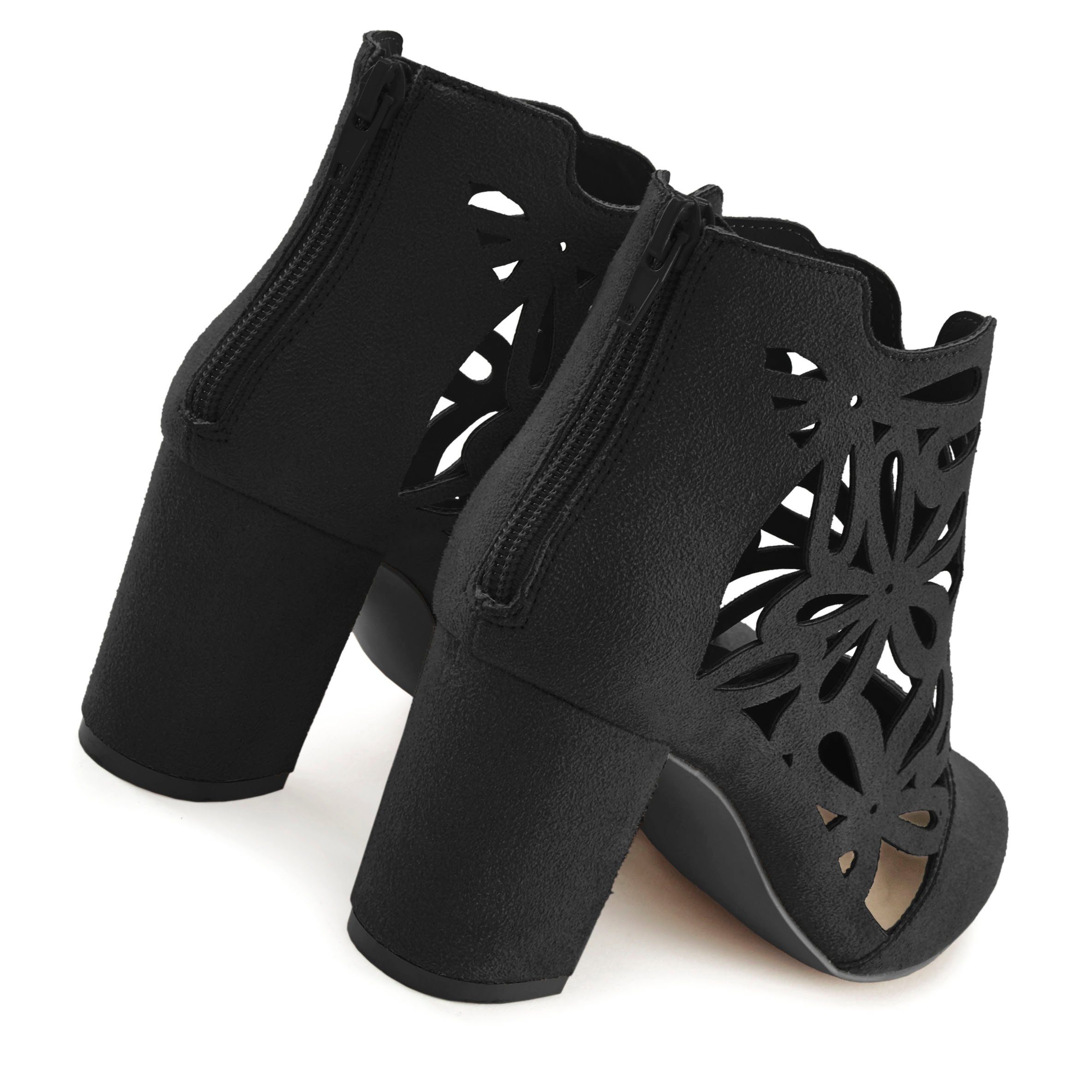 Lascana Highheel-laarsjes met vrouwelijke punt en blokhak, ankle boot, laars