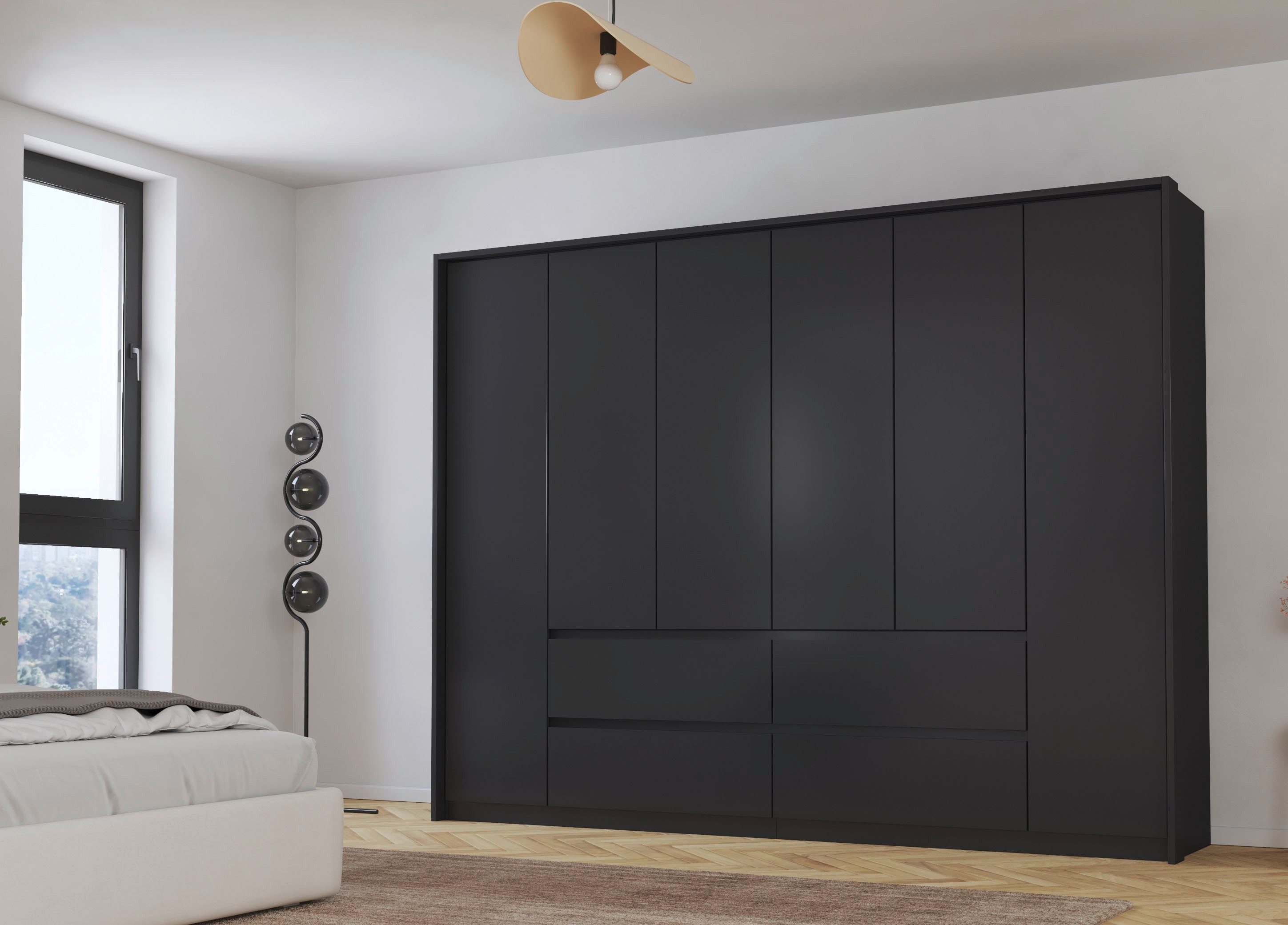 rauch Draaideurkast Mainz met passe-partout optioneel met verlichting, buitendeuren met push-to-openfunctie
