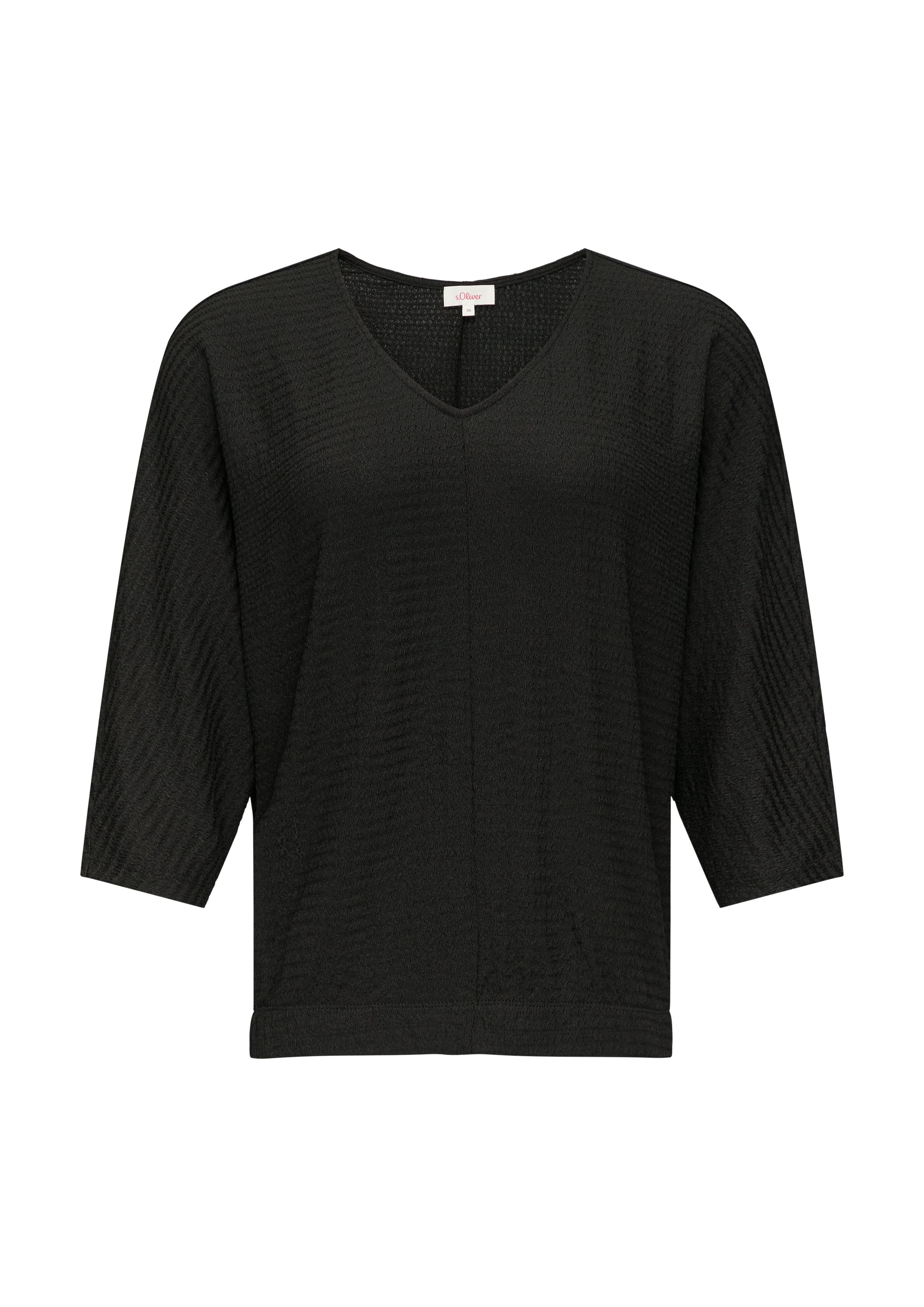 s.Oliver Shirt met 3 4 mouwen met structuur