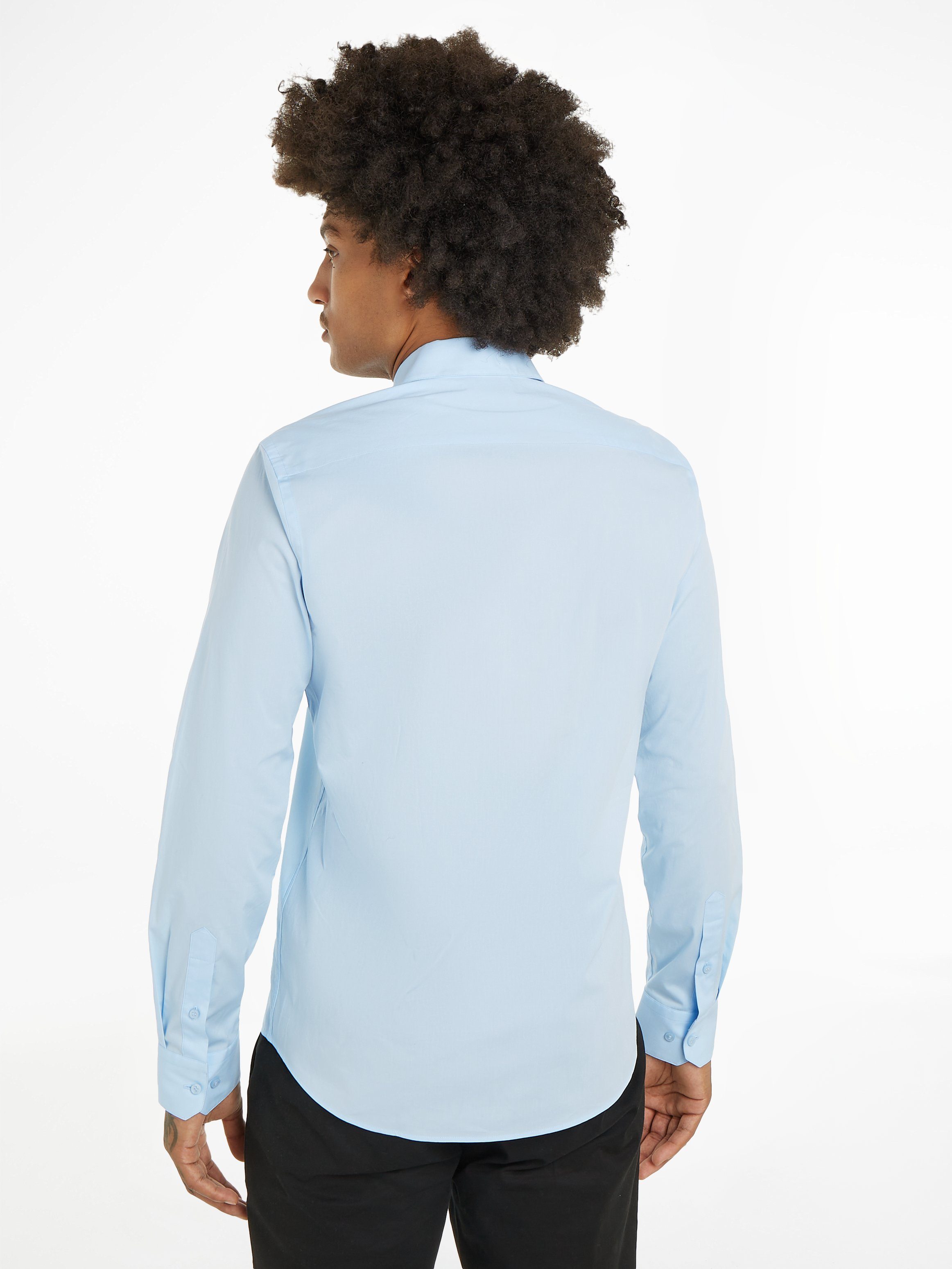 Calvin Klein Businessoverhemd STRETCH POPLIN SLIM SHIRT met calvin klein-logo op de borst