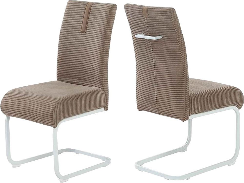 Jockenhöfer Gruppe Vrijdragende stoel Kenny met pocketvering, bekledingsstof cord (set, 2 stuks) zweefstoelen bruin