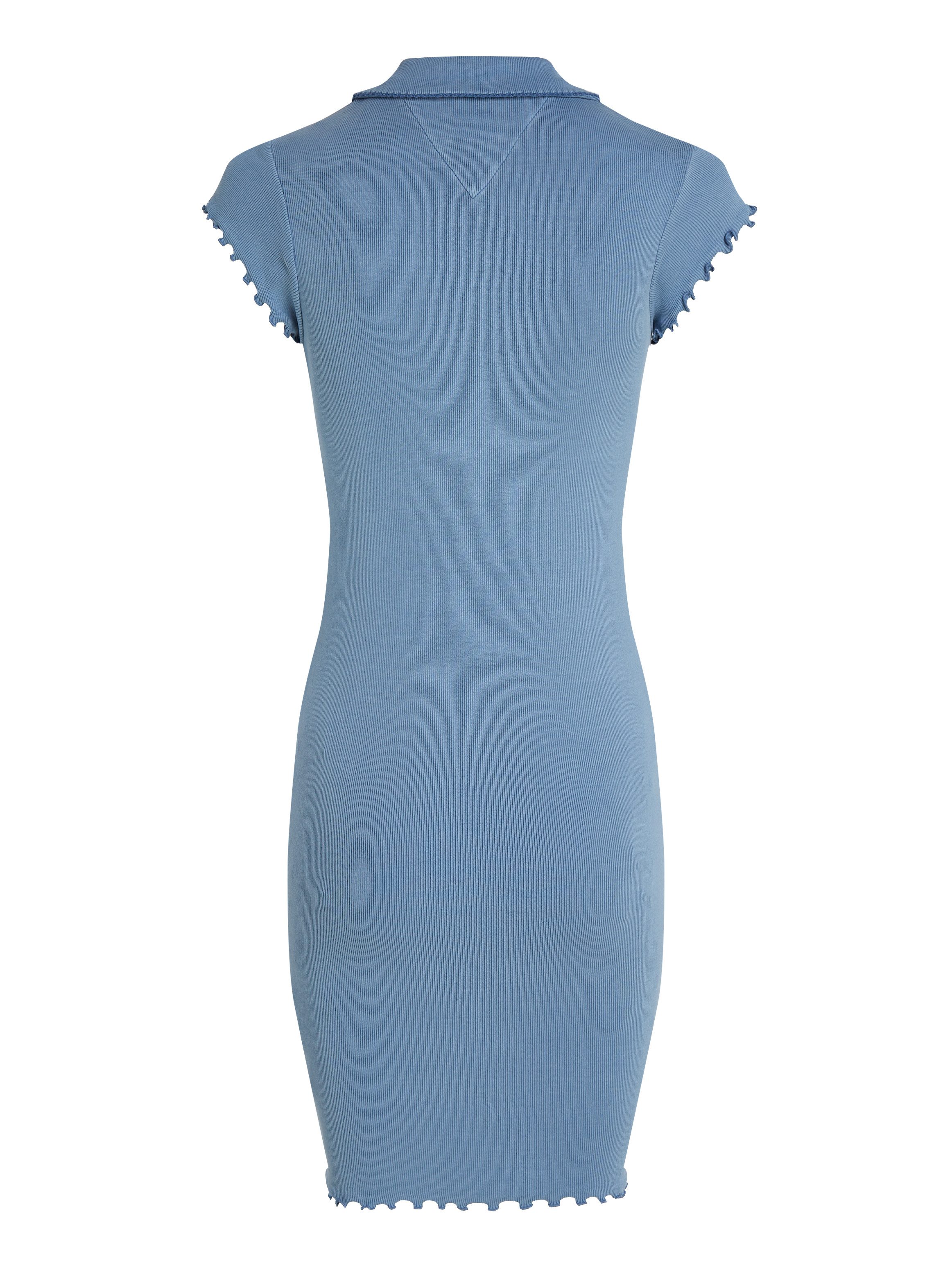 TOMMY JEANS Polojurk TJW GMD RIB POLO SS DRESS met geribde structuur, babylockzoom