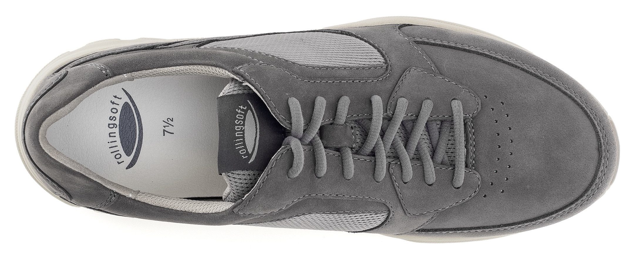 Gabor Rollingsoft Sneakers met sleehak , vrijetijdsschoen, lage schoen, veterschoen met logo op de hiel, g-breedte