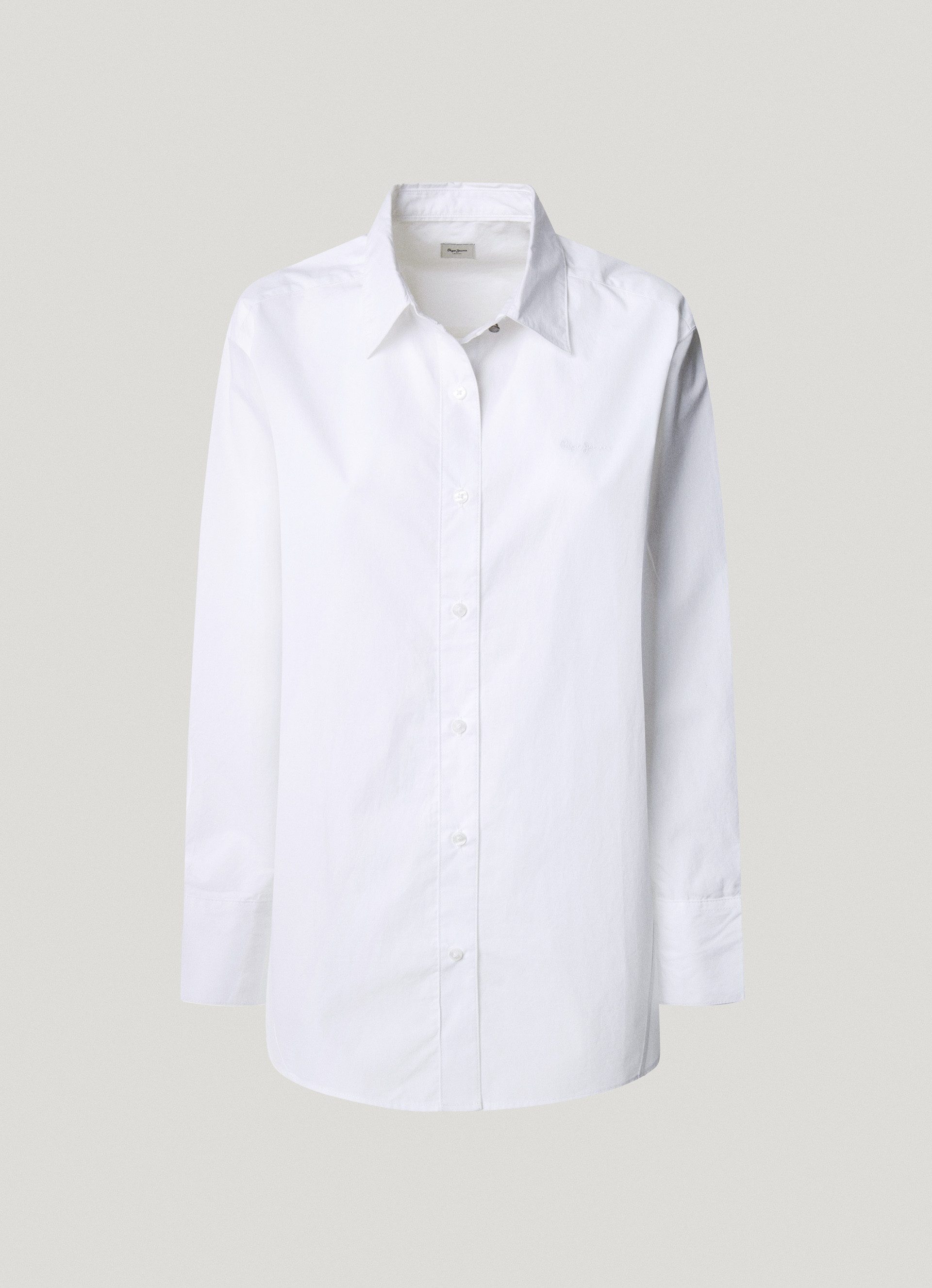Pepe Jeans Overhemdblouse met ton-in-ton logo-borduursel op de borst