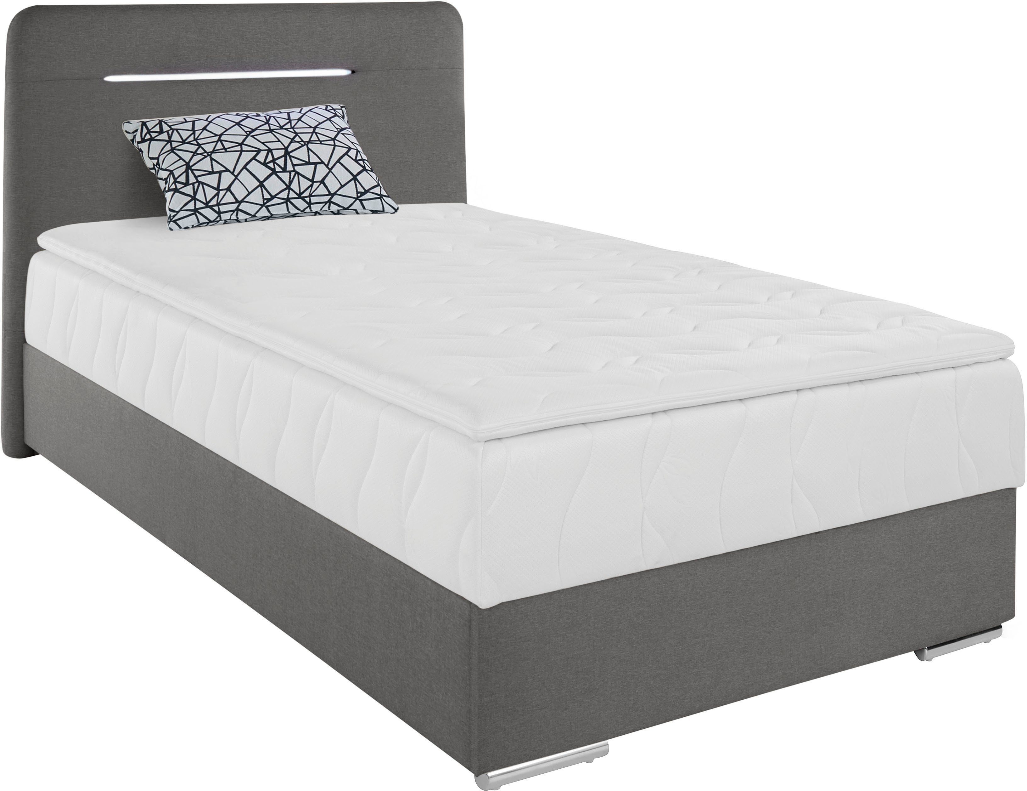 COTTA Boxspring Lighstar inclusief ledverlichting, topmatras, bedkist en sierkussen