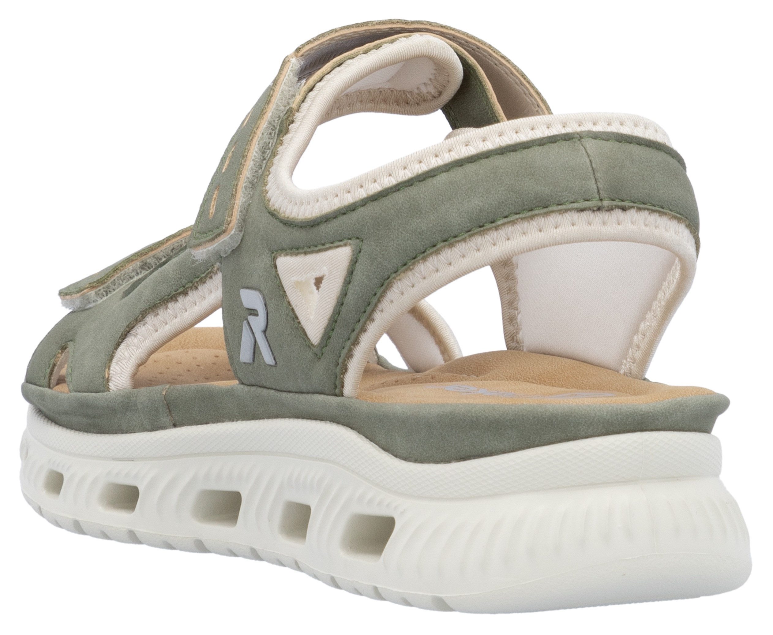 RIEKER Sport Sandalen Outdoorsandalen zomerschoen, sandaal, plateauhak met klittenbandsluitingen