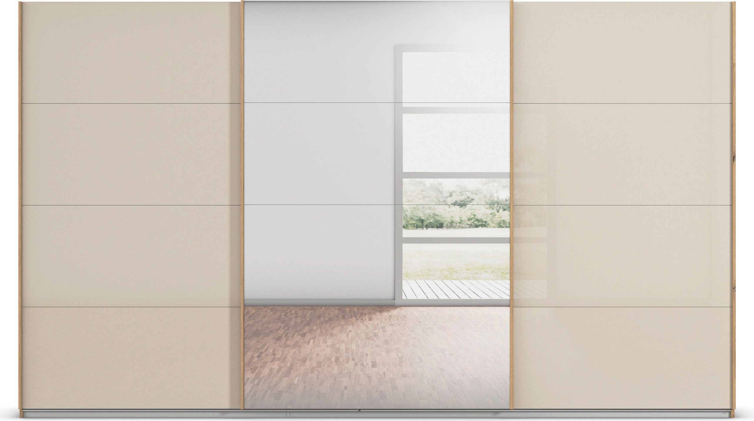 rauch Schuifdeurkast Kledingkasten kast garderobe AGORDO met glazen front doordachte binnenuitrusting, in 4 breedtes en 2 hoogtes made in germany