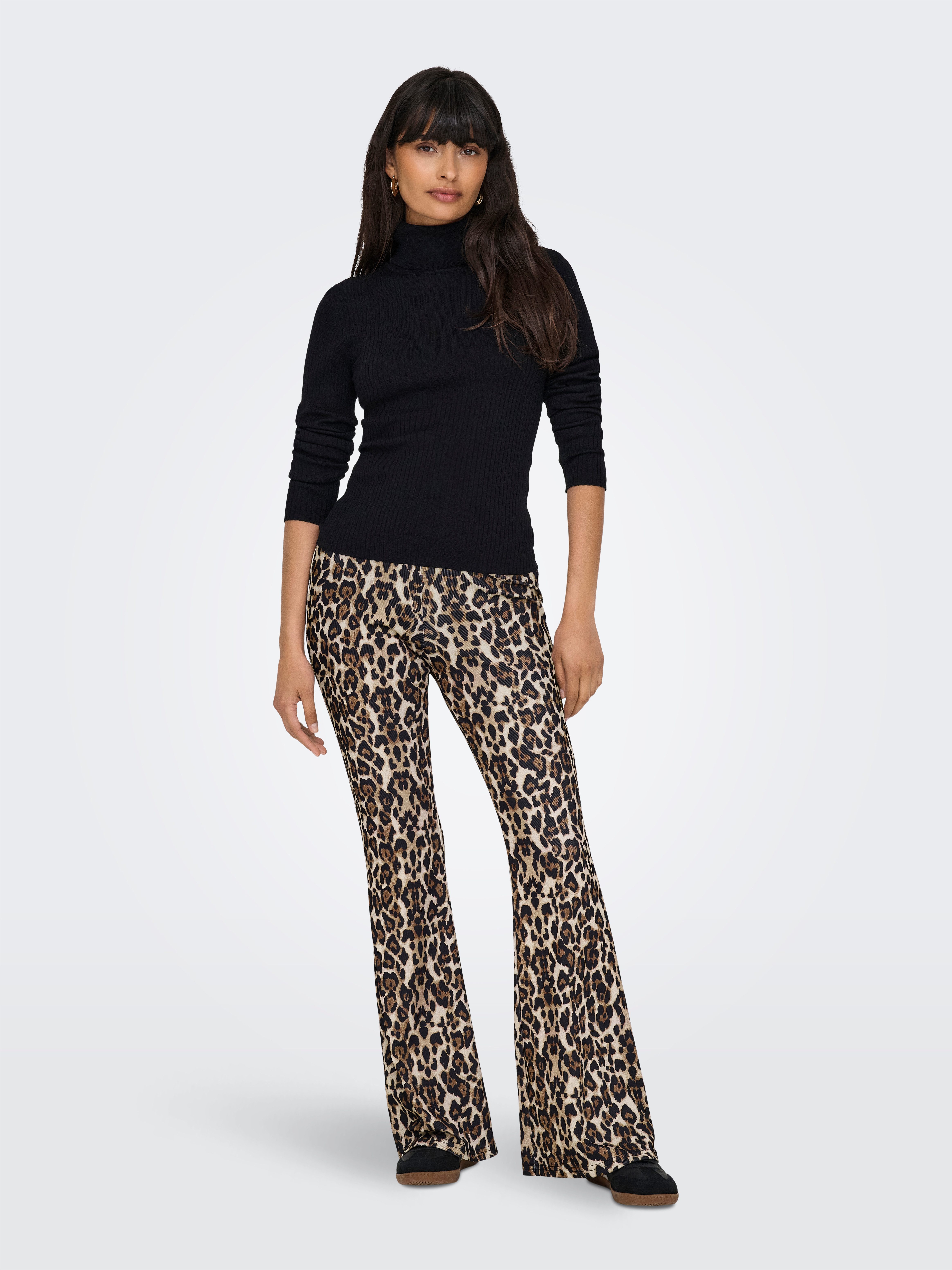 Only Legging met hoge taille ONLANNA RIB FLARED AOP LEGGING CS JRS