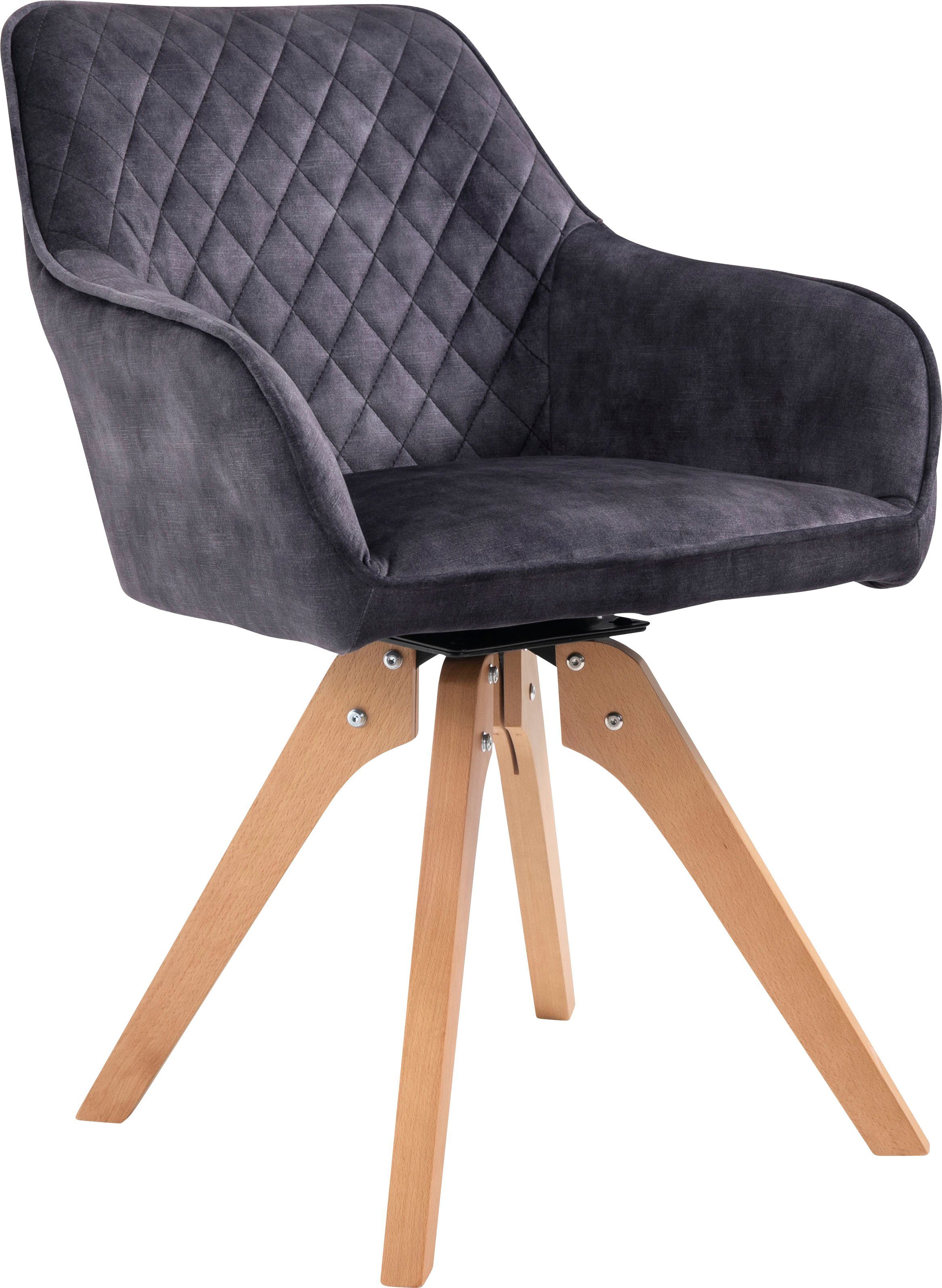 SalesFever Eethoek (5-delig), tafelbreedte 160 cm, stoelen 180° draaibaar, met fluweel