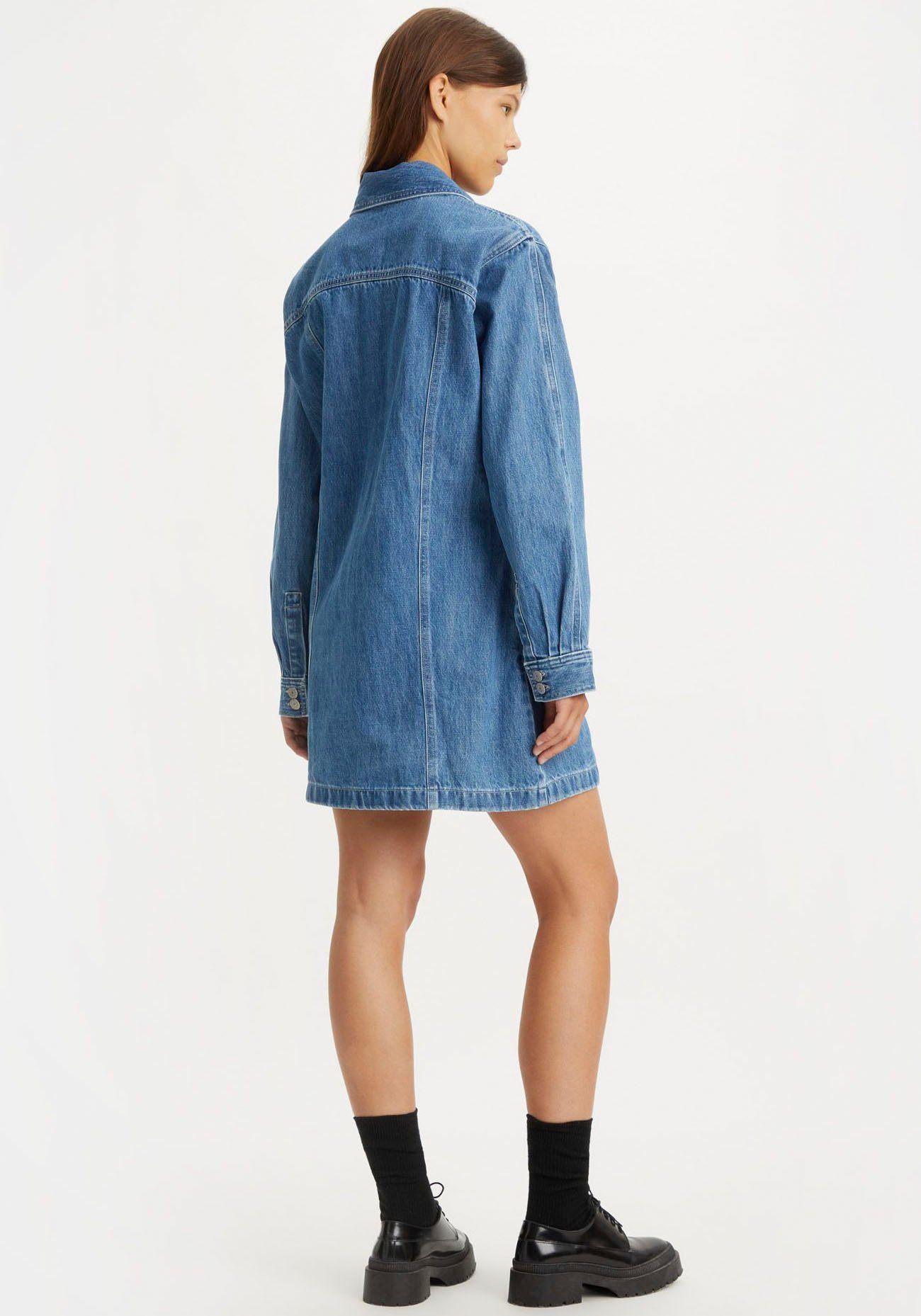 Levi's® Jeans jurk Shay in een lichte used-look, met knoopsluiting over de gehele lengte