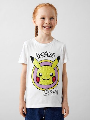 Name It Shirt met korte mouwen NKFJUNNA POKEMON SS TOP NOOS SKY meisjes t-shirts maat 116 wit