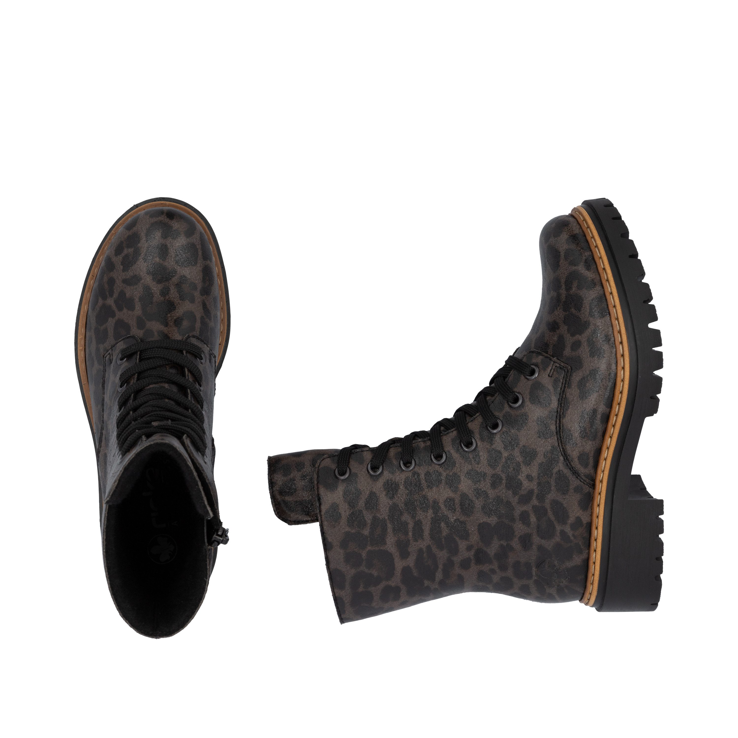 Rieker Veterschoenen Veterenkellaars, profielzool, met contrasterende zoolrand