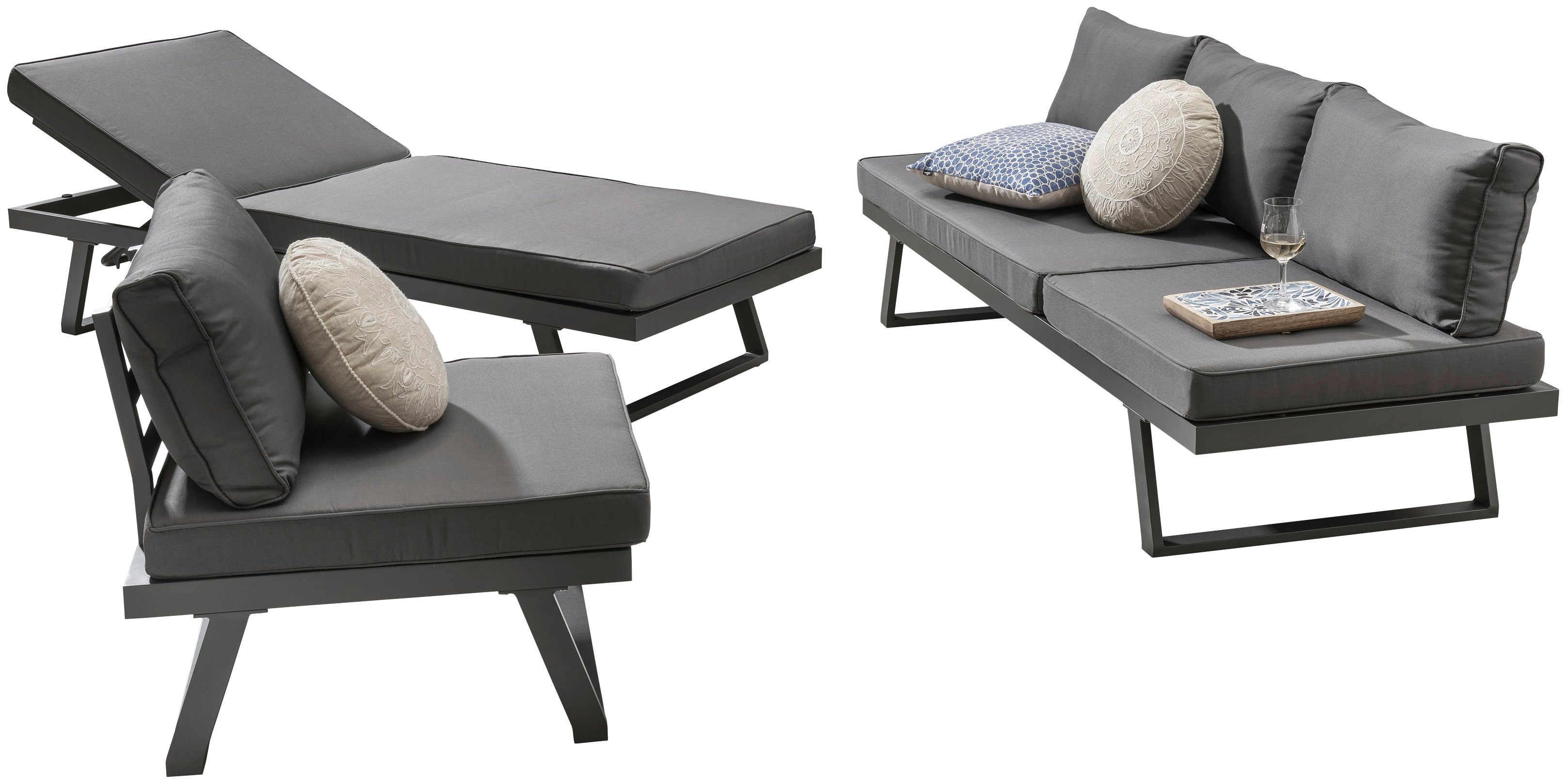 Destiny Tuinset Manhattan Aluminium, textiel (set, 13-delig)