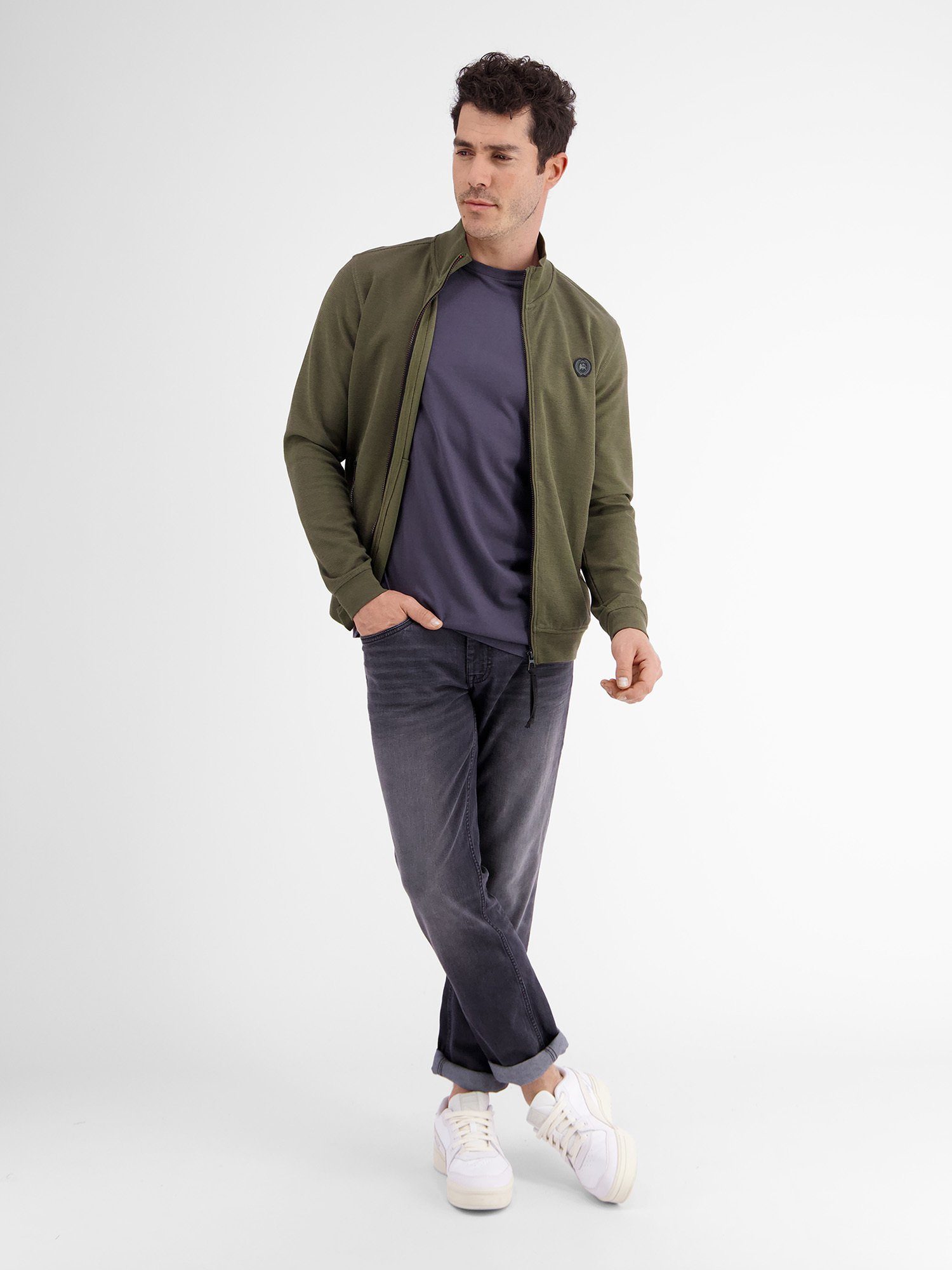 Lerros Sweatvest LERROS sweatshirt jack in structuurkwaliteit