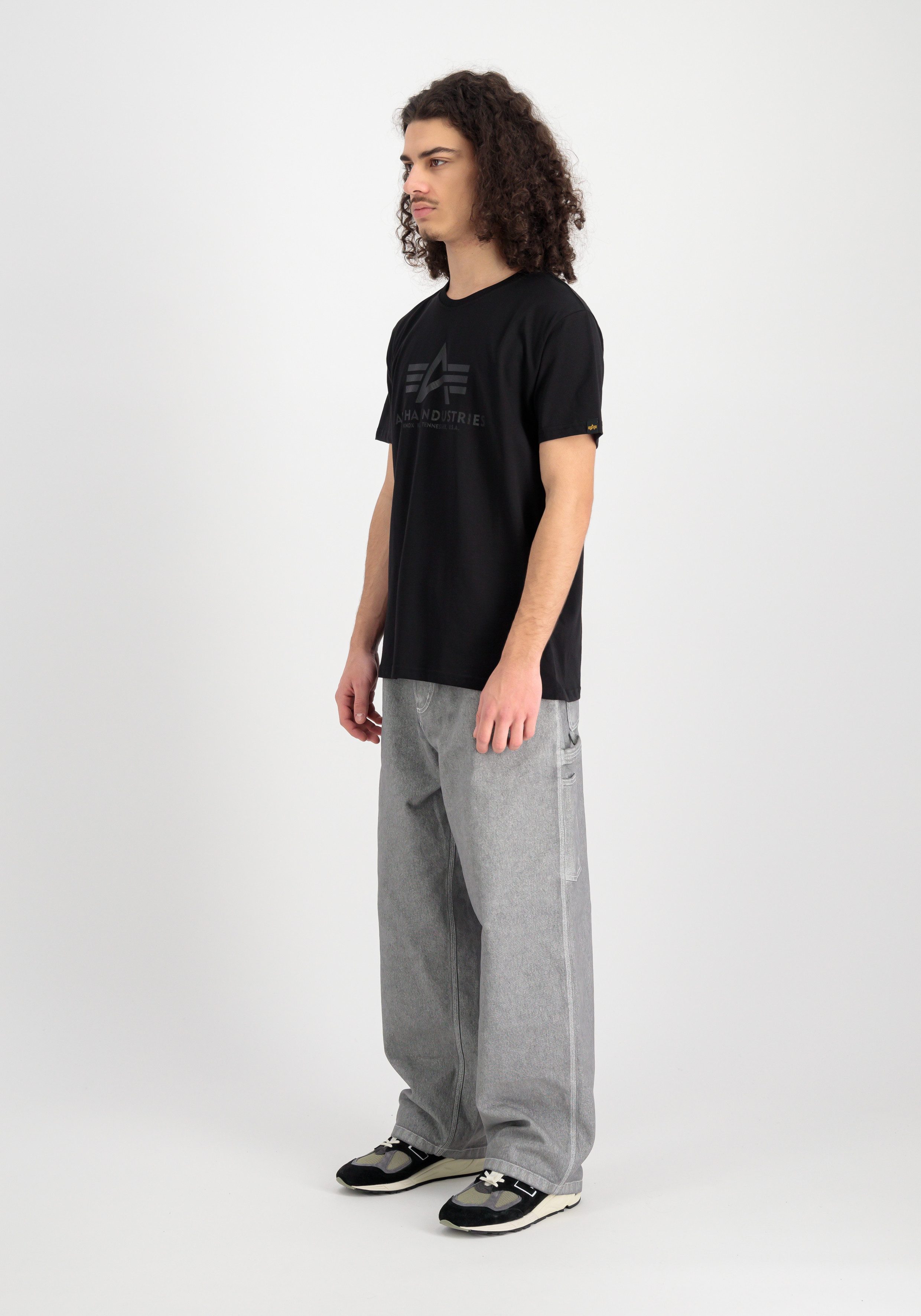 Alpha Industries Shirt met ronde hals Basic T Carbon