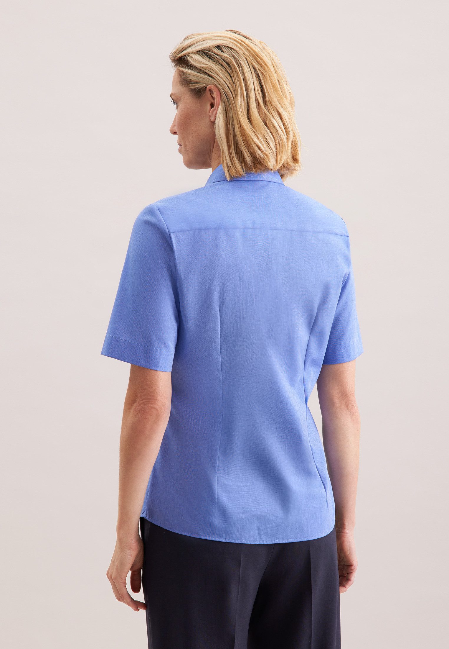 seidensticker Overhemdblouse Zwarte roos 1/2 kraag uni