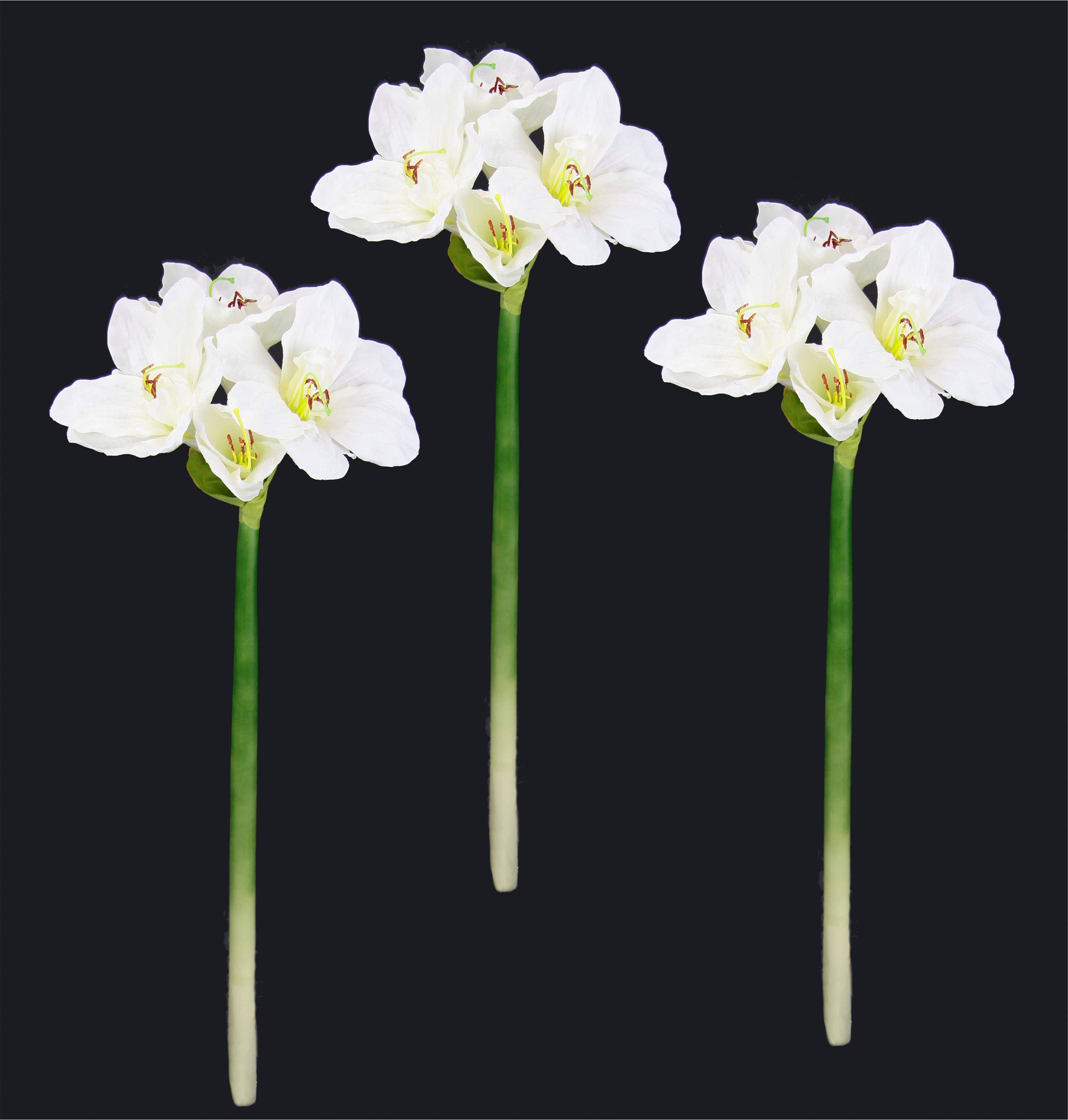I.GE.A. Kunstbloem Amaryllis Kunst-stielbloem, 3-delige set (3 stuks)