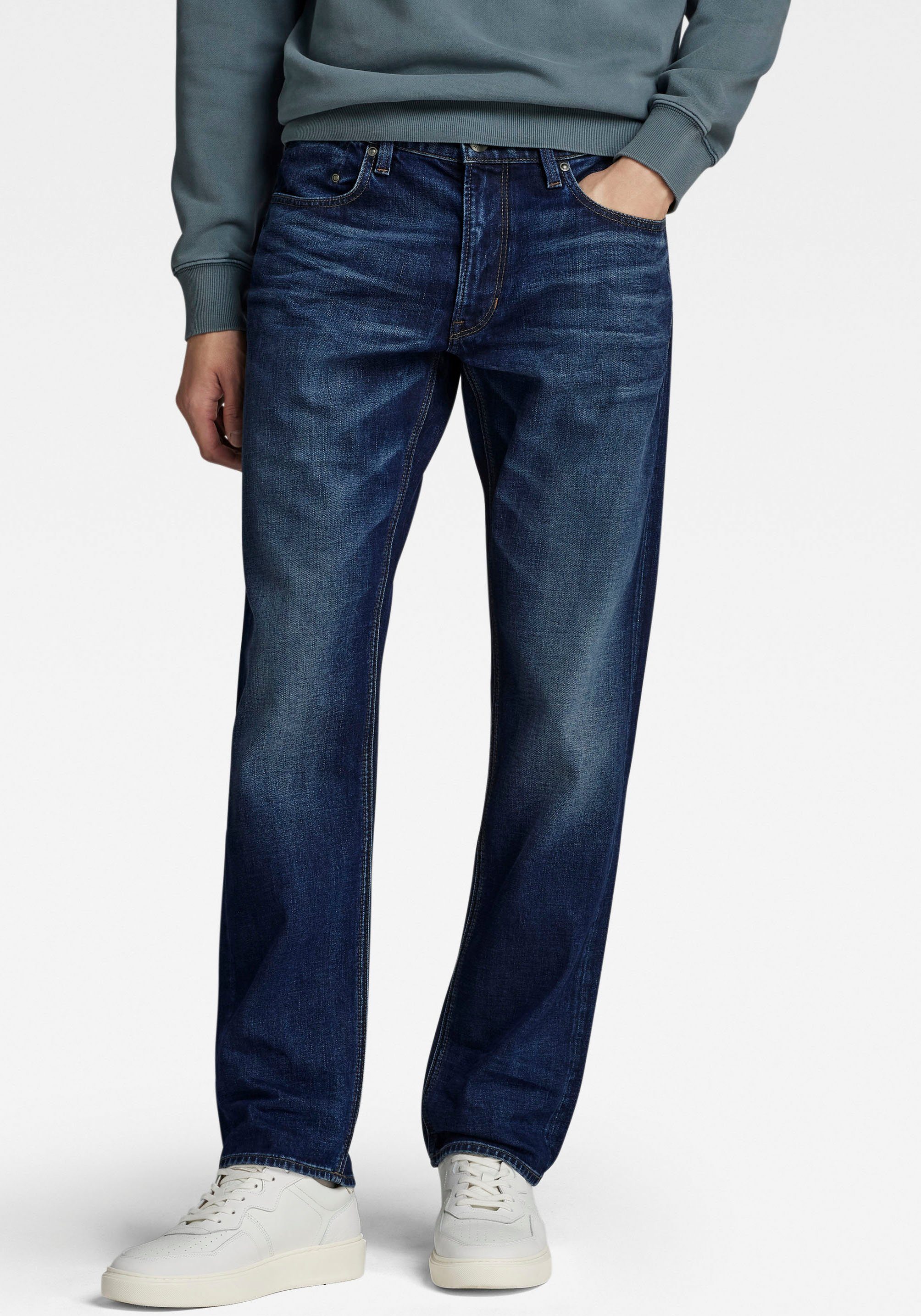 G-Star RAW Straight jeans Mosa Straight met lichte naden heren straight jeans maat 31 blauw