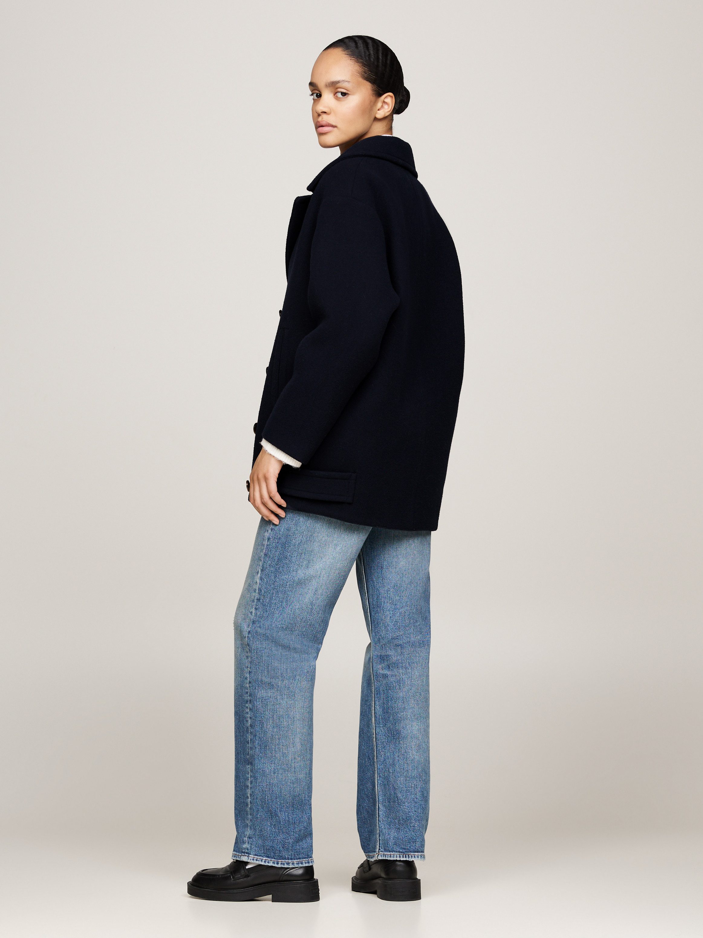 TOMMY JEANS Korte jas TJW WOOL PEACOAT
