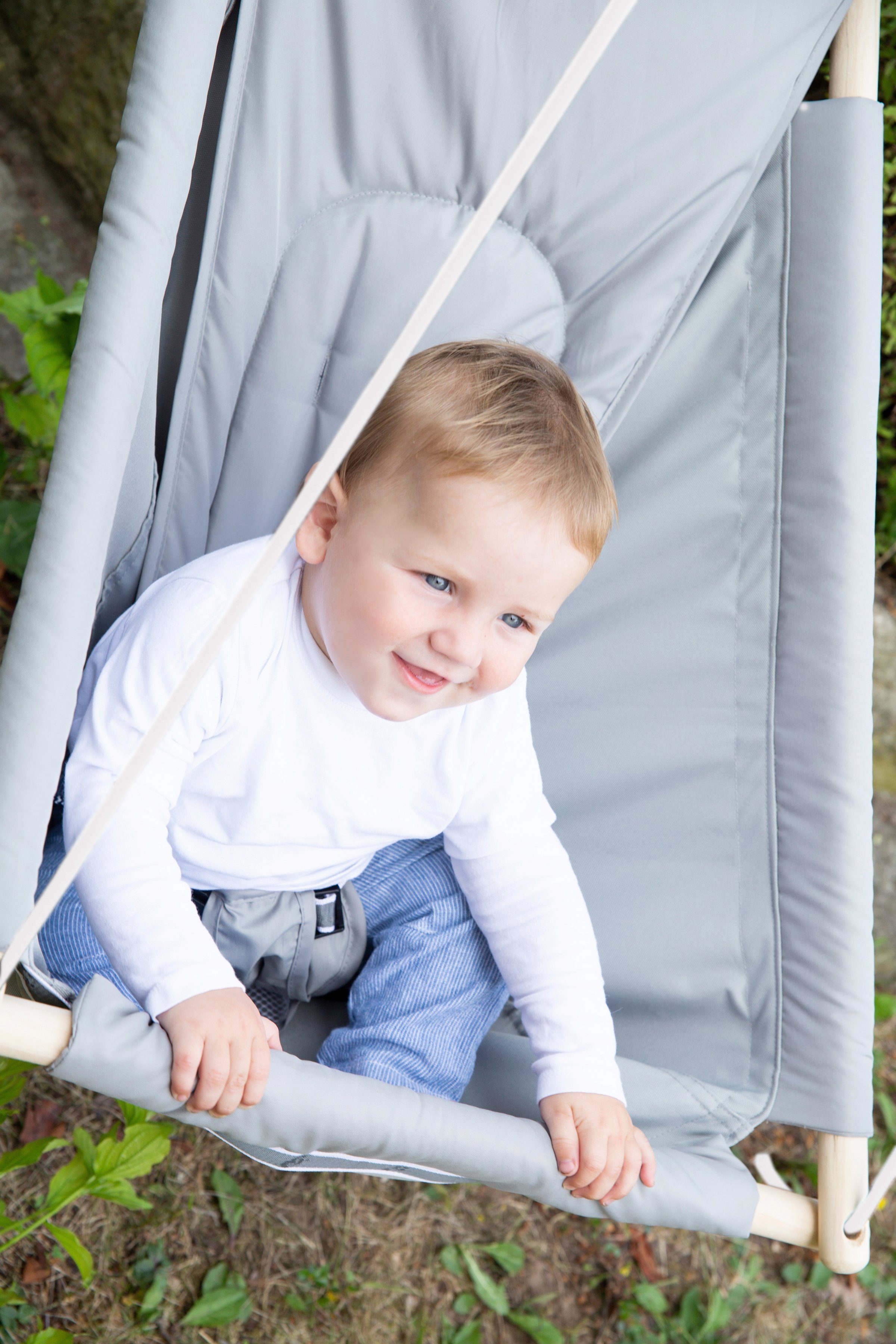 Roba® Nestschommel Hängesitz Hangstoel met afneembaar lig-/zitkussen en kruisriem (set)