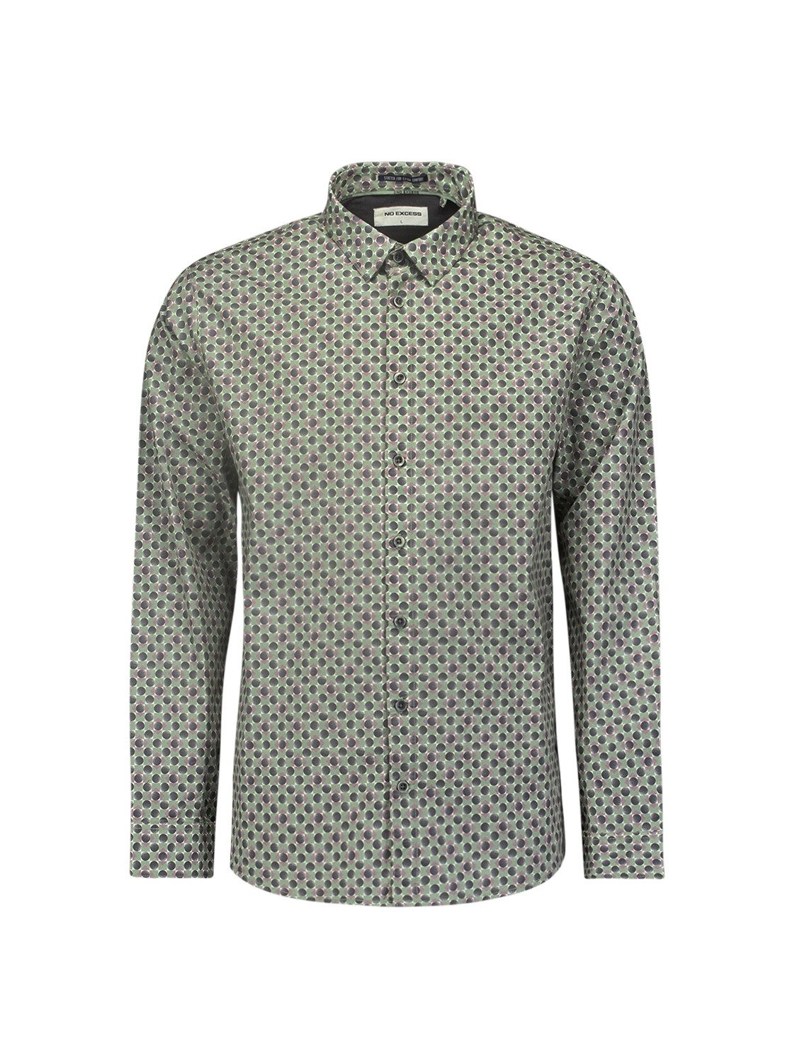 NO EXCESS Overhemd met lange mouwen met grafisch all-over motief