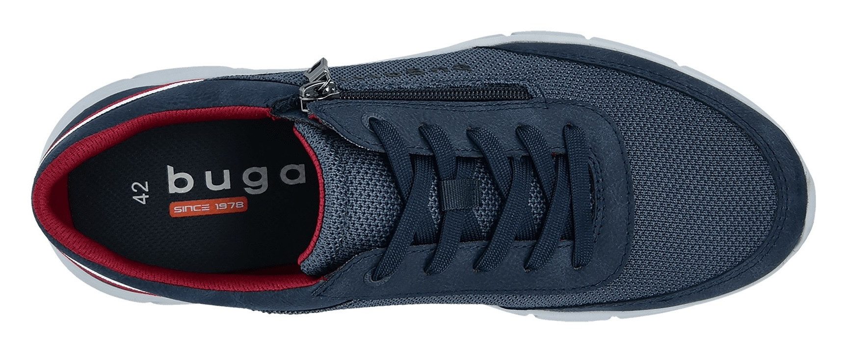 Bugatti Sneakers met sleehak vrijetijdsschoen, lage schoen, veterschoen met buitenrits