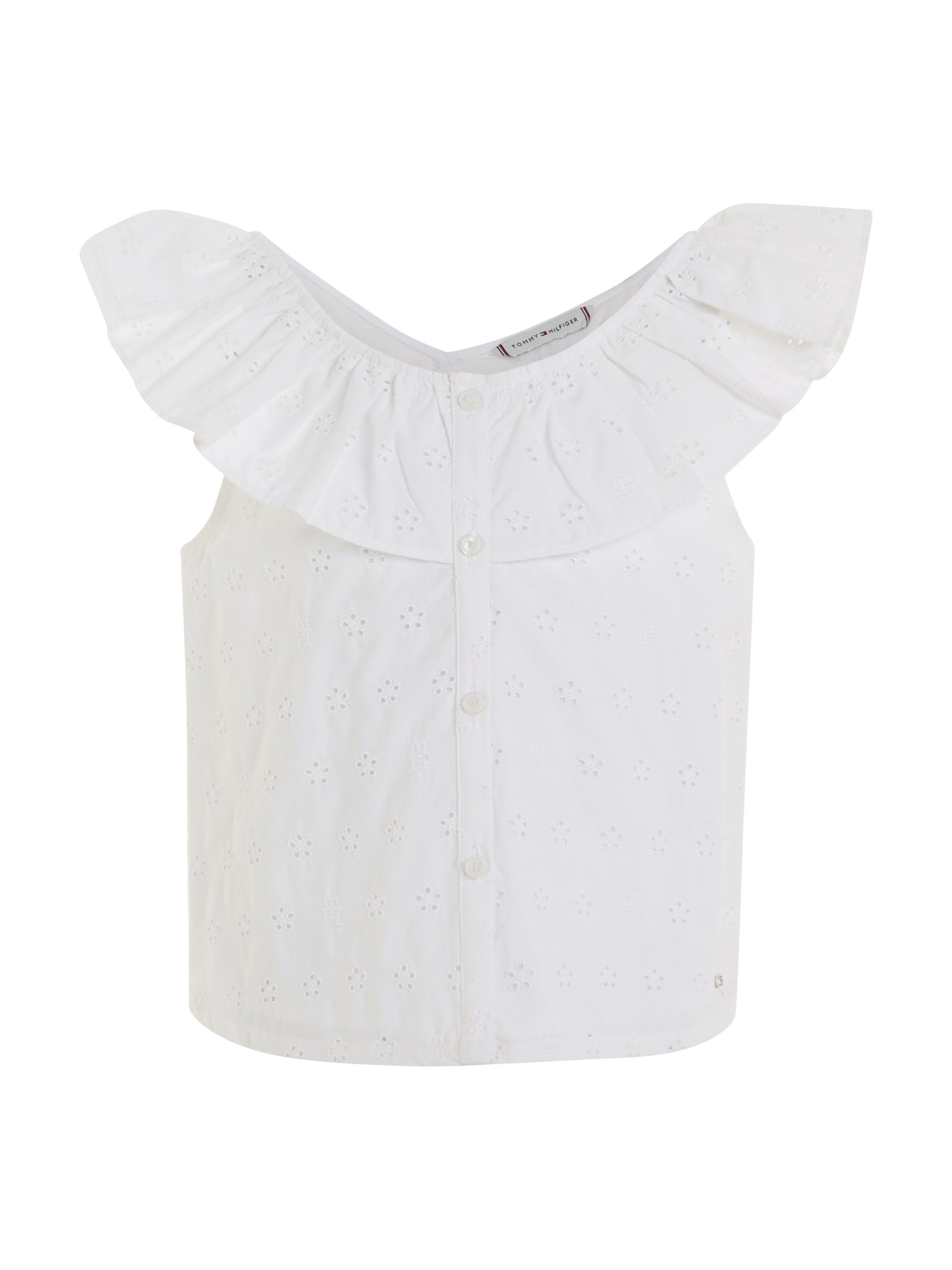 Tommy Hilfiger Babydollshirt BRODERIE ANGLAISE FRILL TOP