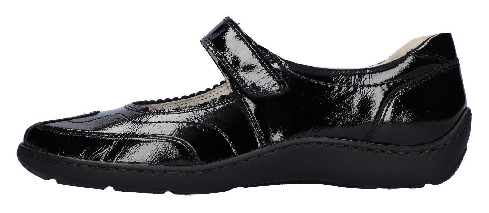 Waldläufer Klittenbandschoenen Henni in glanzende lak-look, breedte h
