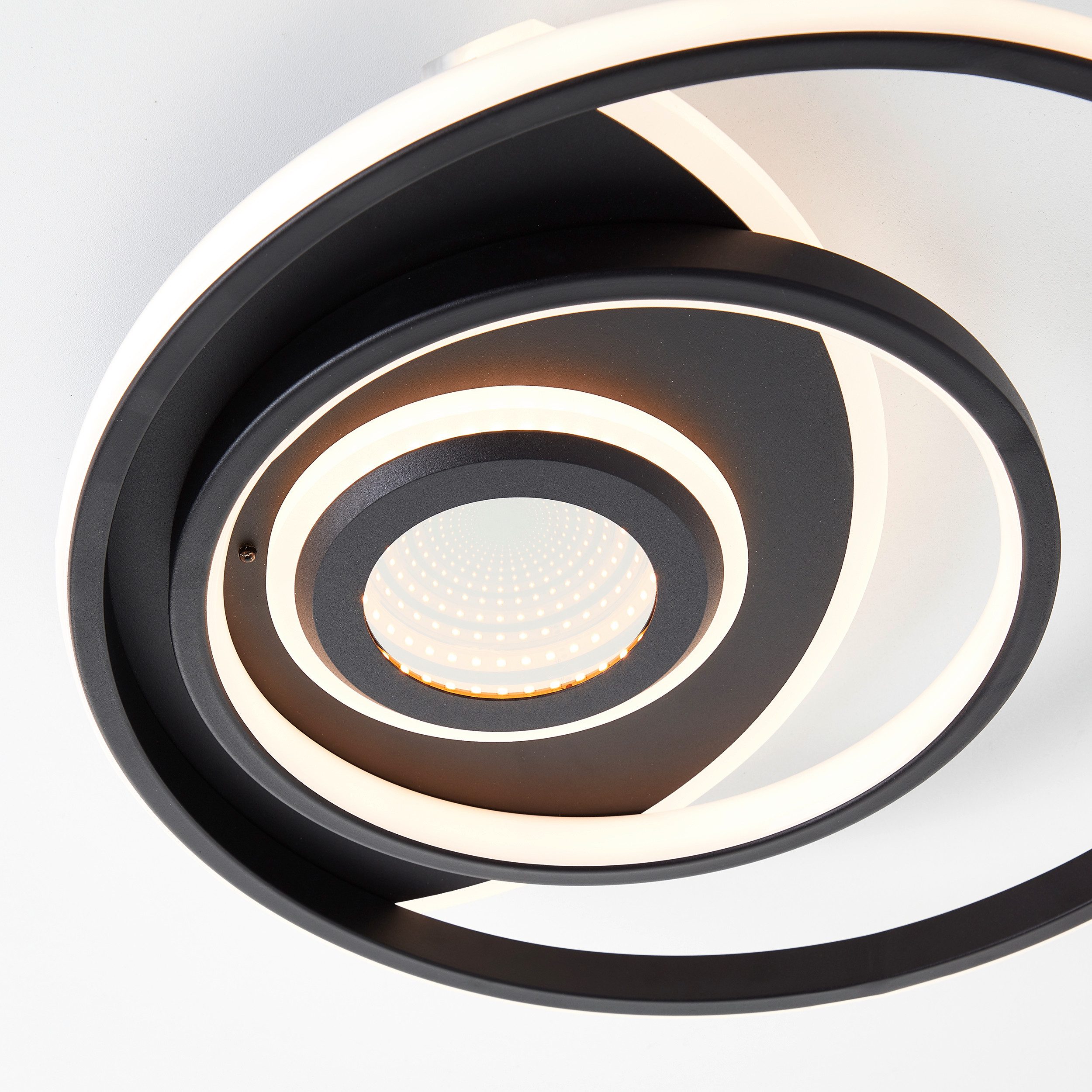 Brilliant Leuchten Led-plafondlamp Opame Ø 41 cm, 4400 lm, dimbaar, 3000-6500 K, afstandsbediening, metaal, zwart