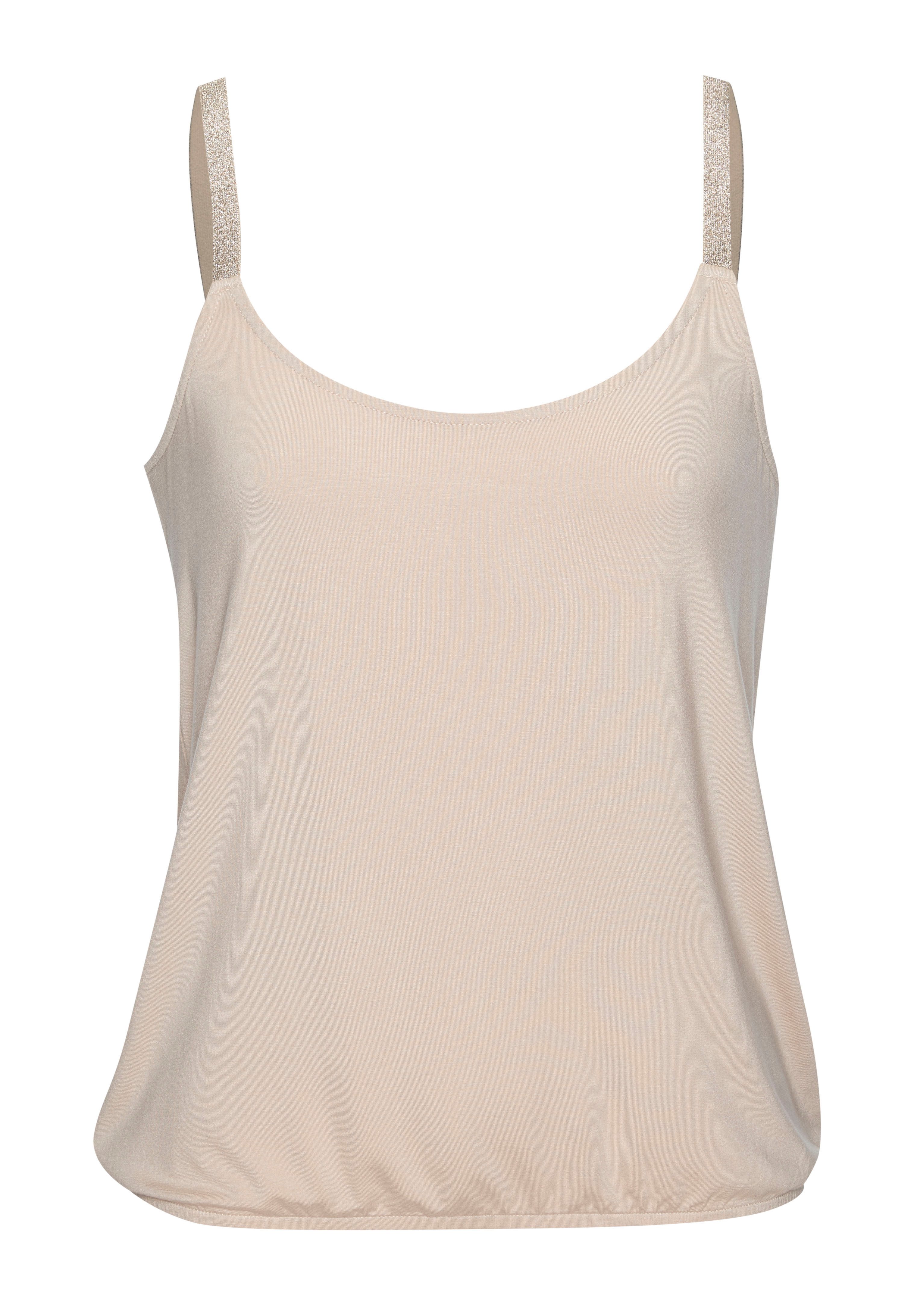 Vivance Top Met elastische glitters van zachte viscose-stretch (Set van 2)