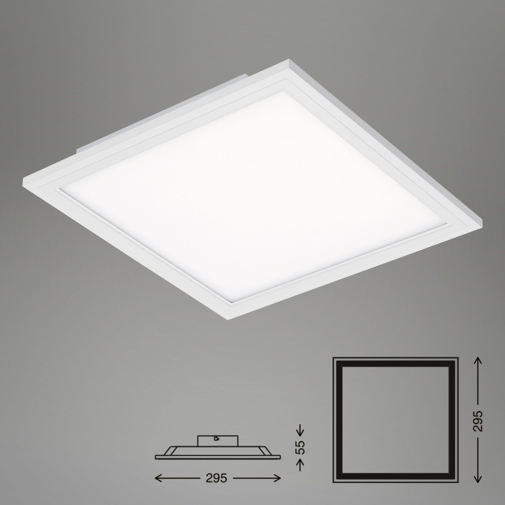 Briloner Leuchten Led-paneel 7191016 SIMPLE Plafondlamp, 29,5x29,5x5,5 cm, wit, 12W, woonkamer, slaapkamer