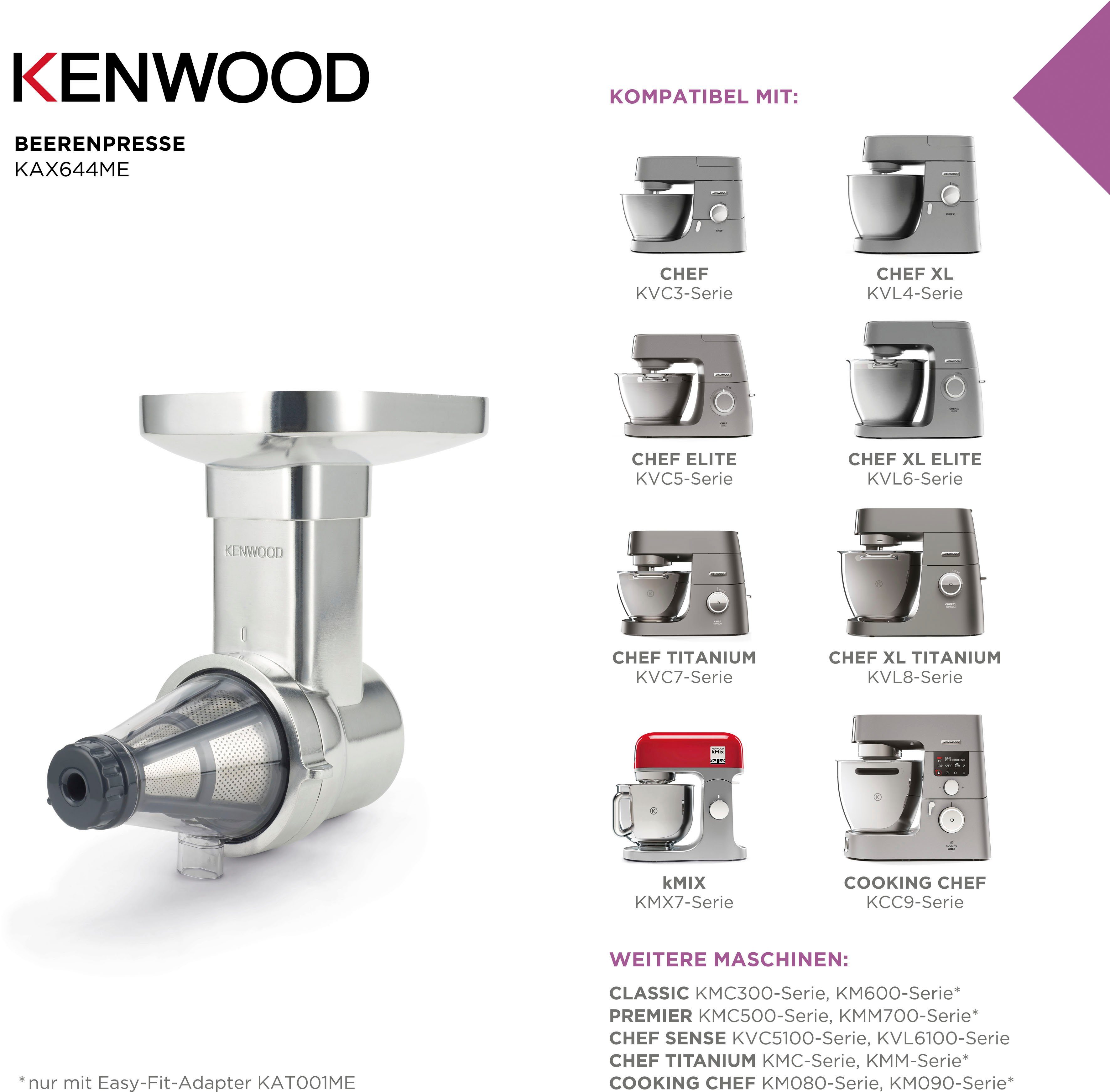 KENWOOD Vruchtenpersopzetstuk KAX644ME