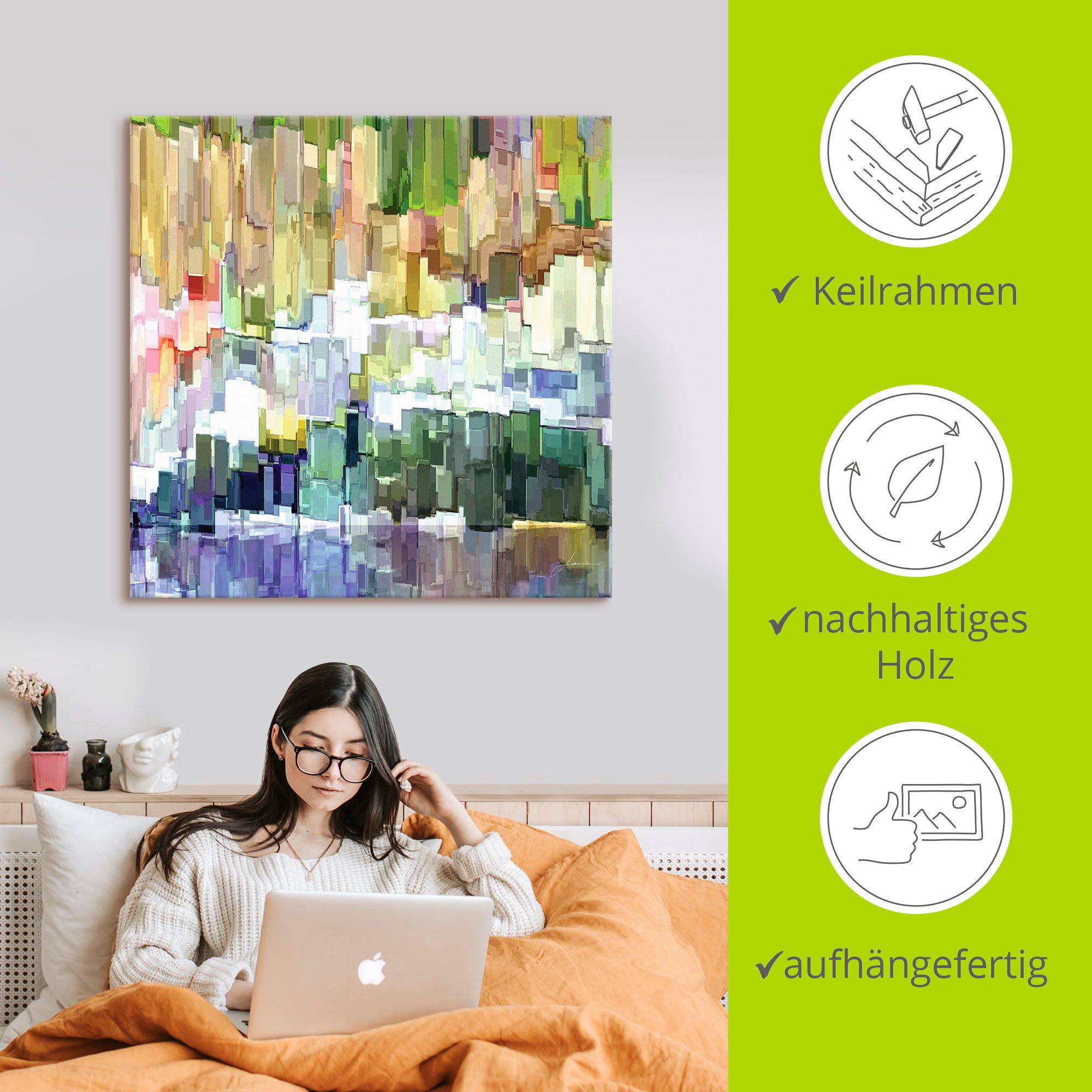 Artland Artprint op linnen Gletsjer III gespannen op een spieraam