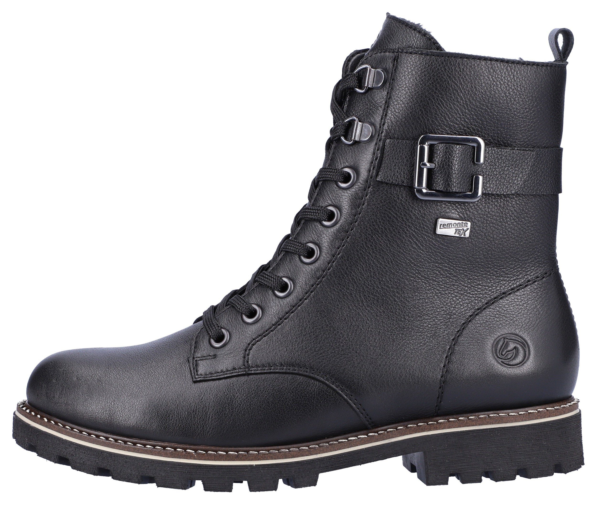 Remonte Winterlaarzen , blokhak, veterschoenen, outdoorschoen met decoratieve gesp